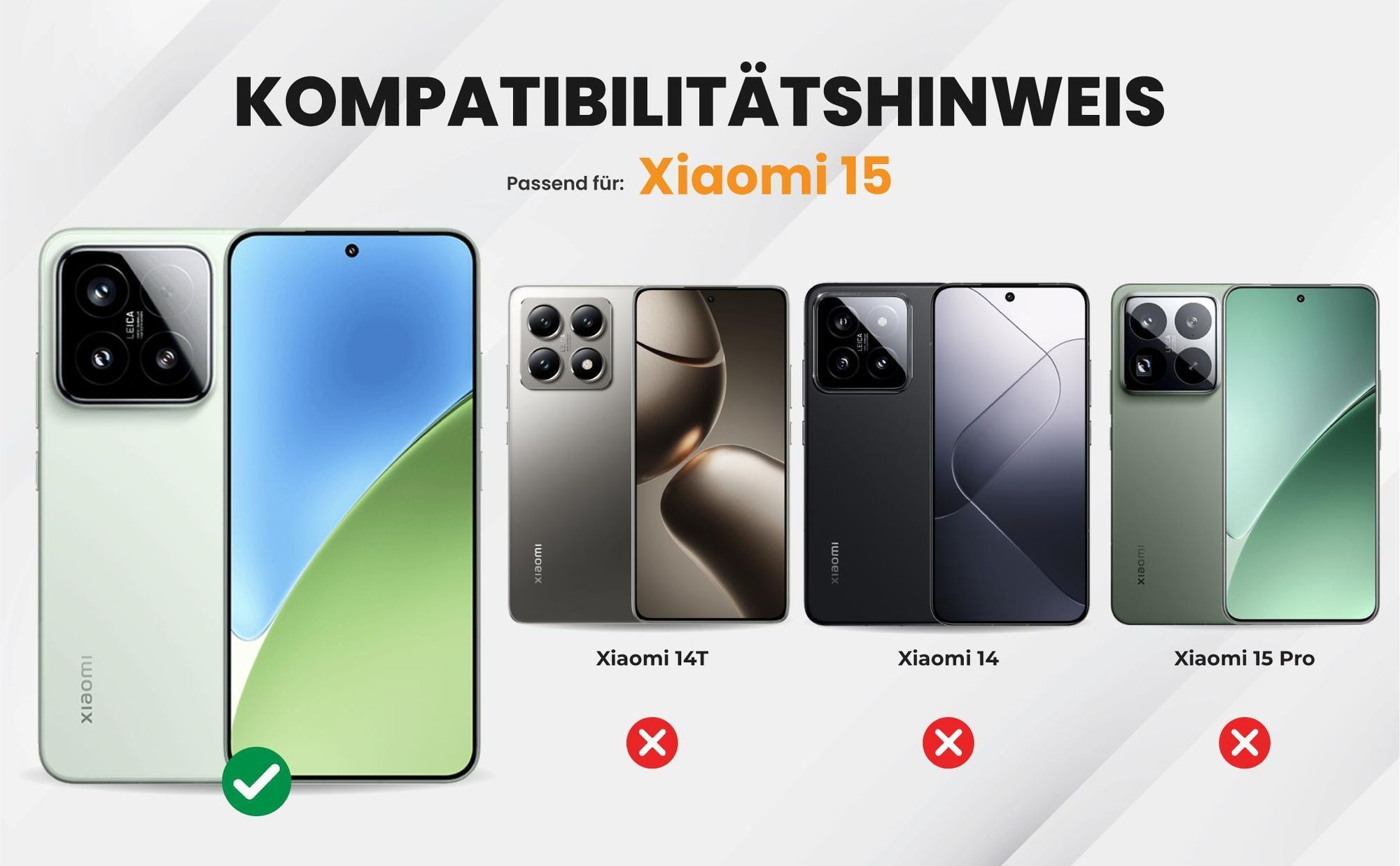 Kompatibilitätshinweise Hülle für Xiaomi 15