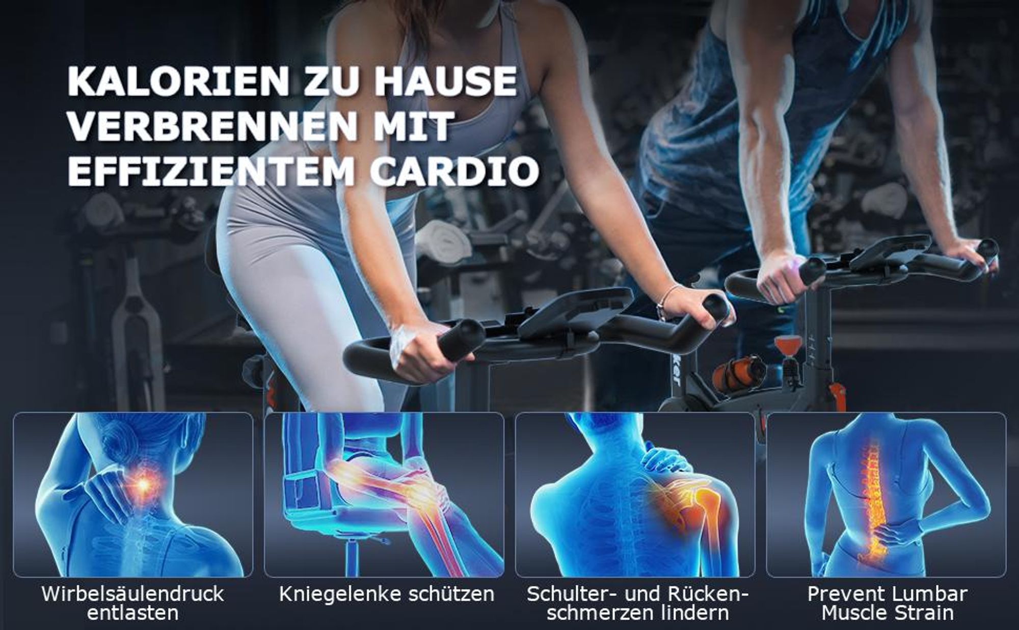 Wenoker Heimtrainer Fahrrad mit APP, Ergometer Hometrainer Fahrrad mit LCD-Monitor & Tablet-Halter, Leises Inoor Bike für Cardio-Training