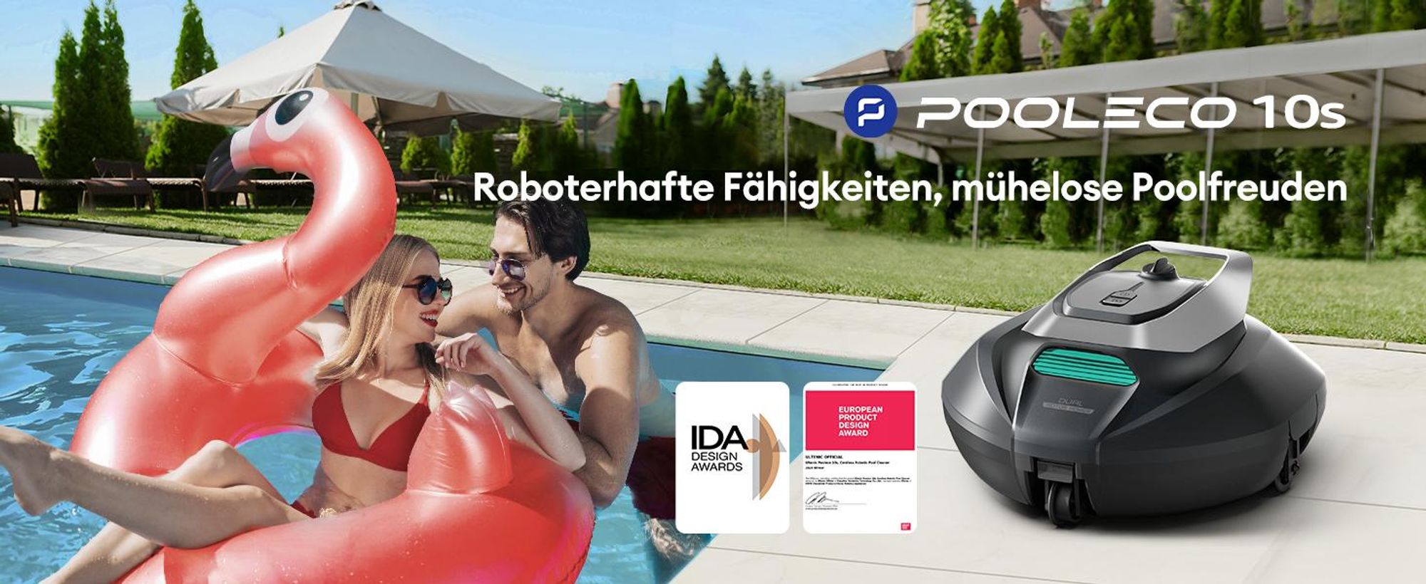 Bazénový robot Ultenic Pooleco, 5200 mAh, 90 minút, 3 bezkefové motory, automatické čistenie, 2,5 l nádrž, automatické zaparkovanie, s diaľkovým ovládaním a aplikáciou