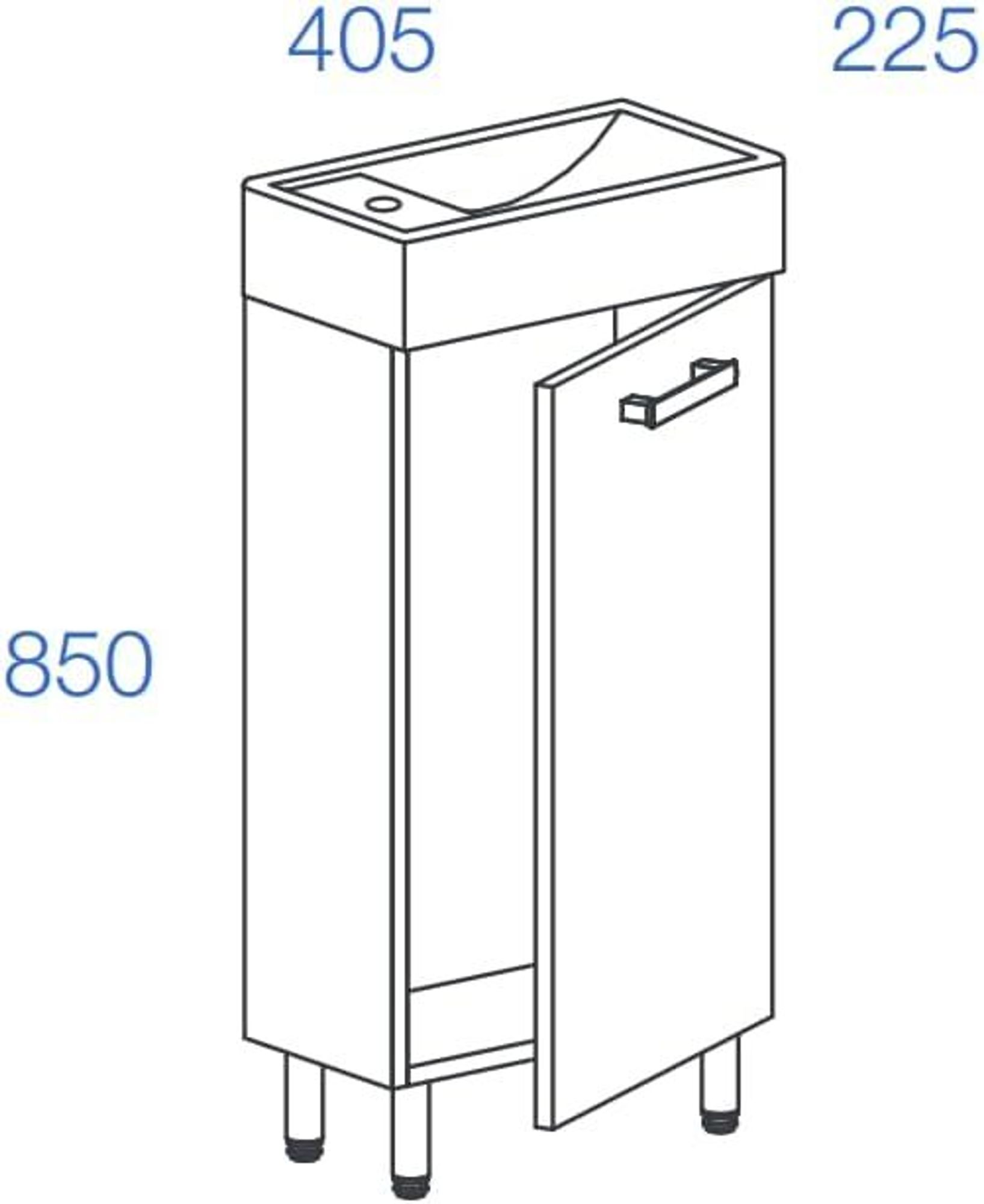 VBChome Badunterschrank 40x85x22 cm Weiß Stehend mit Keramik-Waschbecken – Waschtischunterschrank mit Armaturloch – Badezimmermöbel Set Modern
