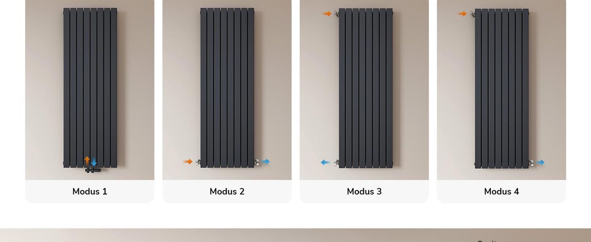 EMKE Heizkörper Vertikal Design Paneelheizkörper 1600x460mm Anthrazit Doppellagig flach Mittelanschluss Heizung SPCC-Stahl, 1449 W ohne Heizstab