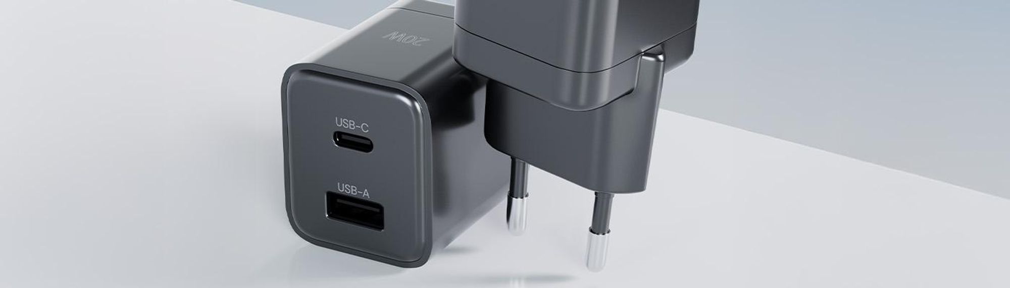 Allity GaN PD QC Netzladegerät ATC-01-20WAC 1x USB-C 1x USB-A 20W Handy Ladegeräte schwarz