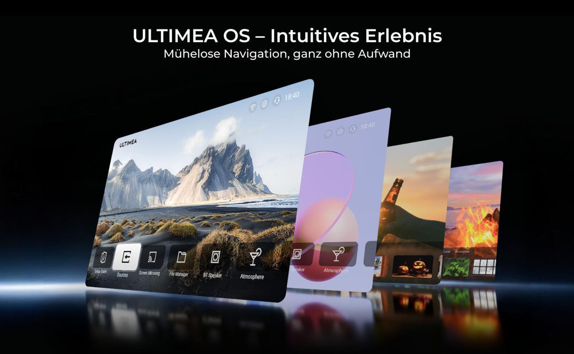 Ultimea Apollo-P40 Beamer 4K unterstützter, Aktualisierte Version mit Hindernisvermeidung 700 ANSI, intelligenter Bildschirmausrichtung,