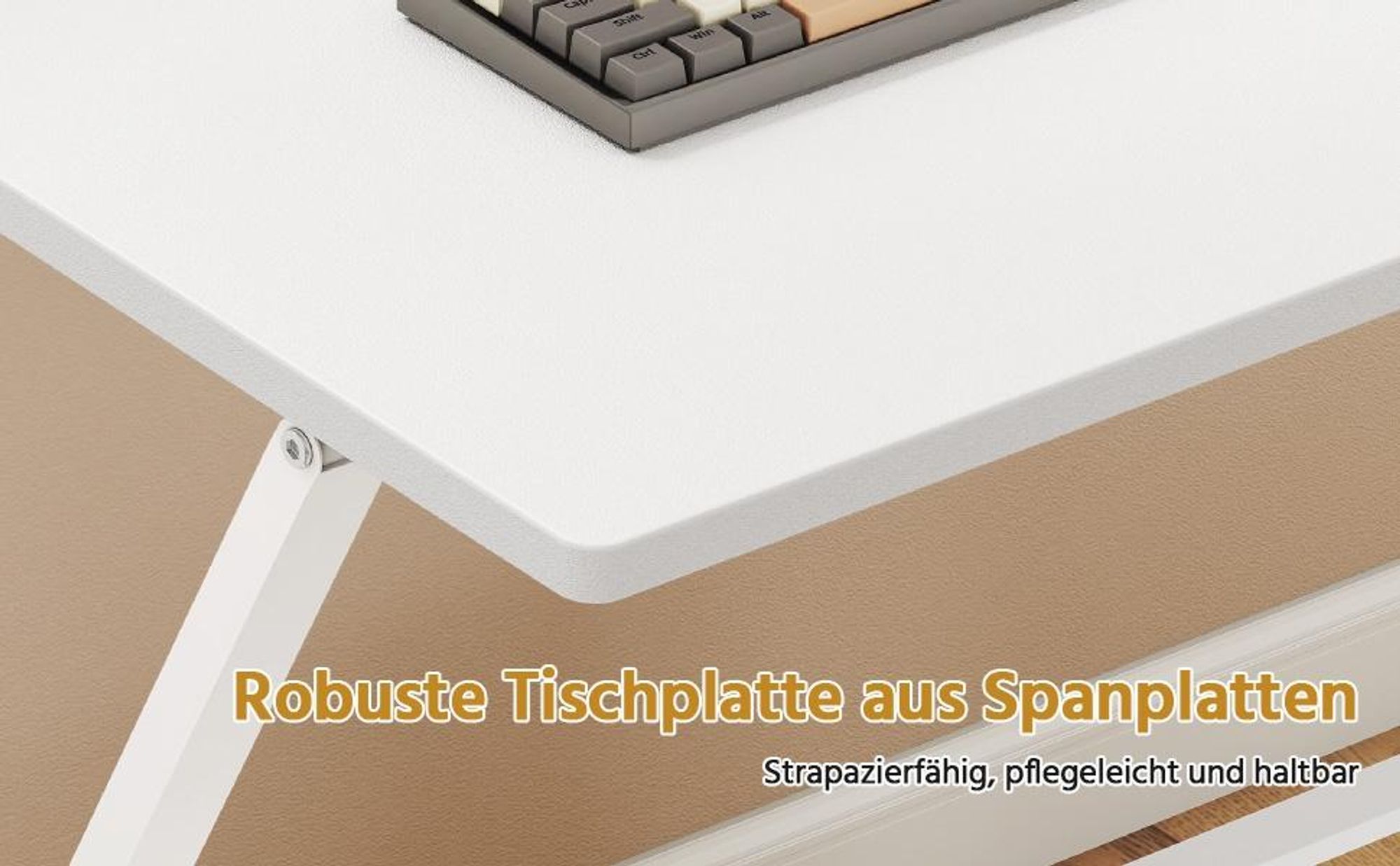 Yaheetech Schreibtisch klappbarer Computertisch mit Monitorständer 2-stufiger Arbeitstisch mit Ablage Laptoptisch