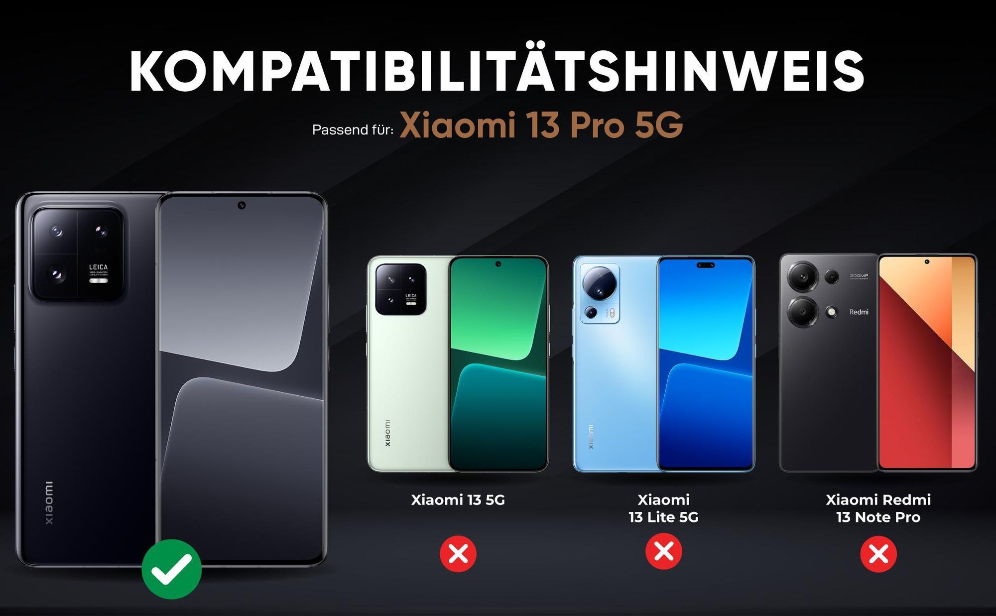 Kompatibilitätshinweise Hülle für Xiaomi 13 Pro 5G
