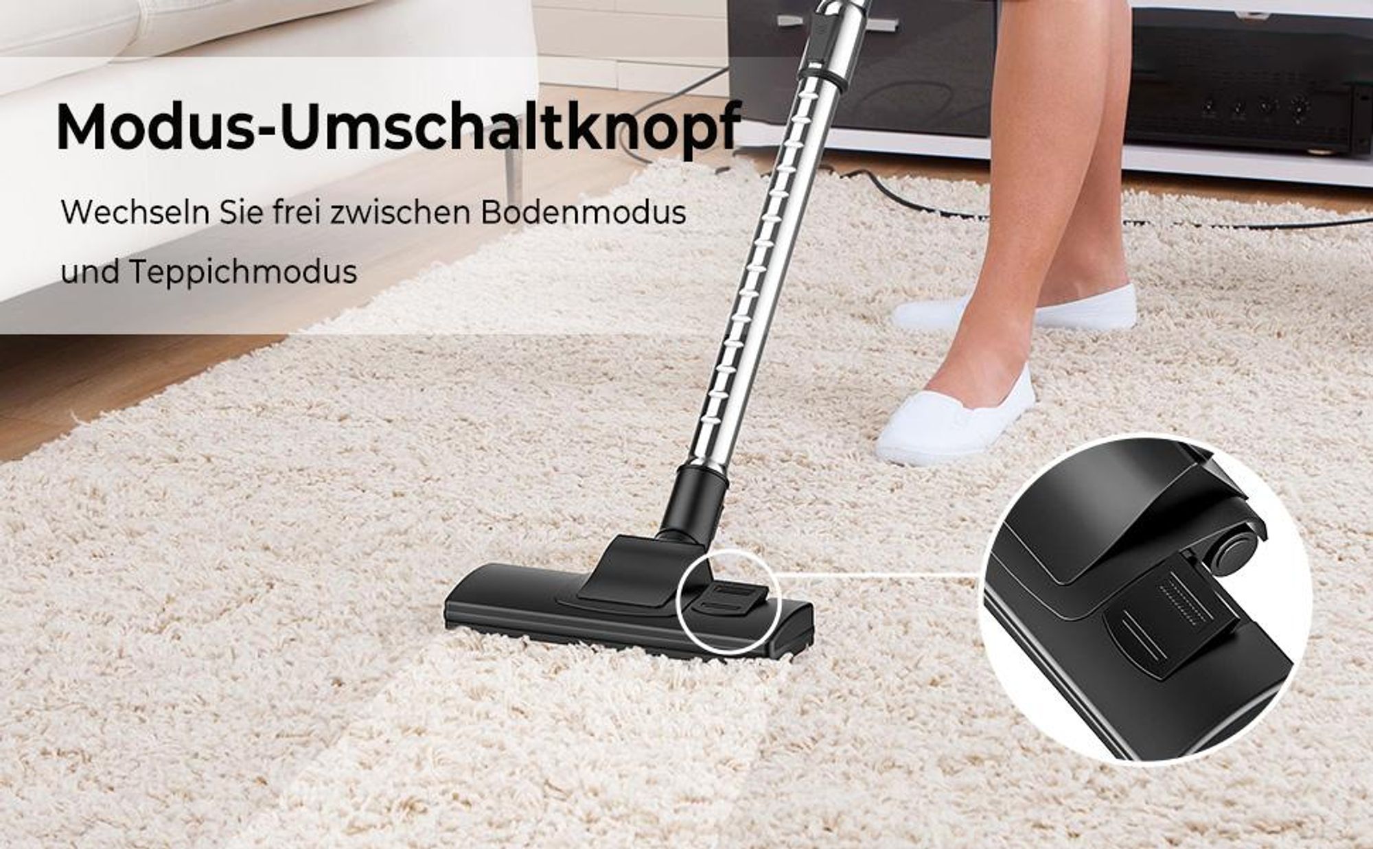 Staubsauger Beutellos Zyklon,  3200W hohe Saugleistung, 1,5L Staubbehaelter, inkl. Zusatzduesen, 99.9 % Staubaufnahme, für Hart- und Teppichboeden