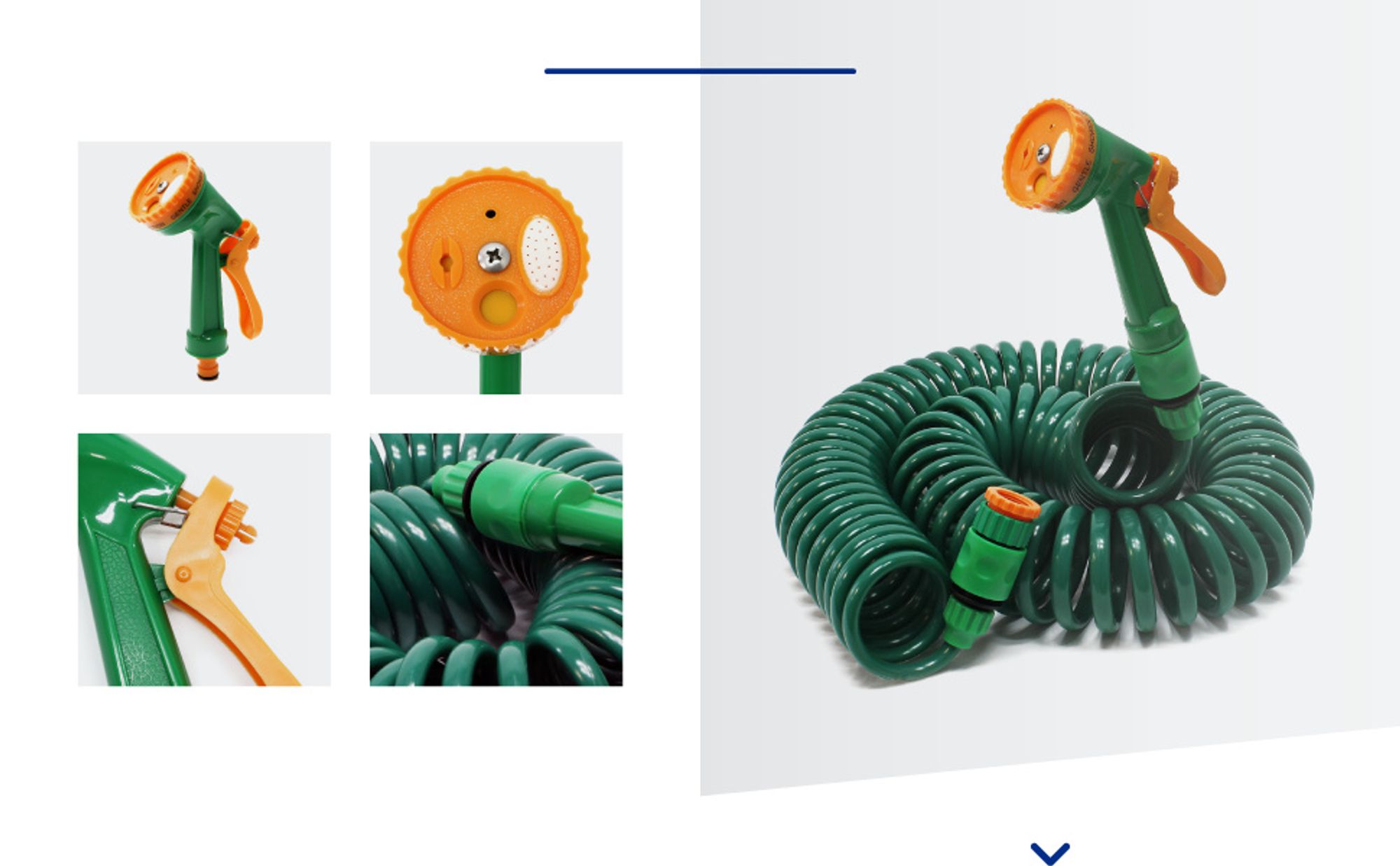 Wiltec Gartenschlauch Spiralschlauch 15m, flexibel Bewässerungsschlauch für Haus und Garten