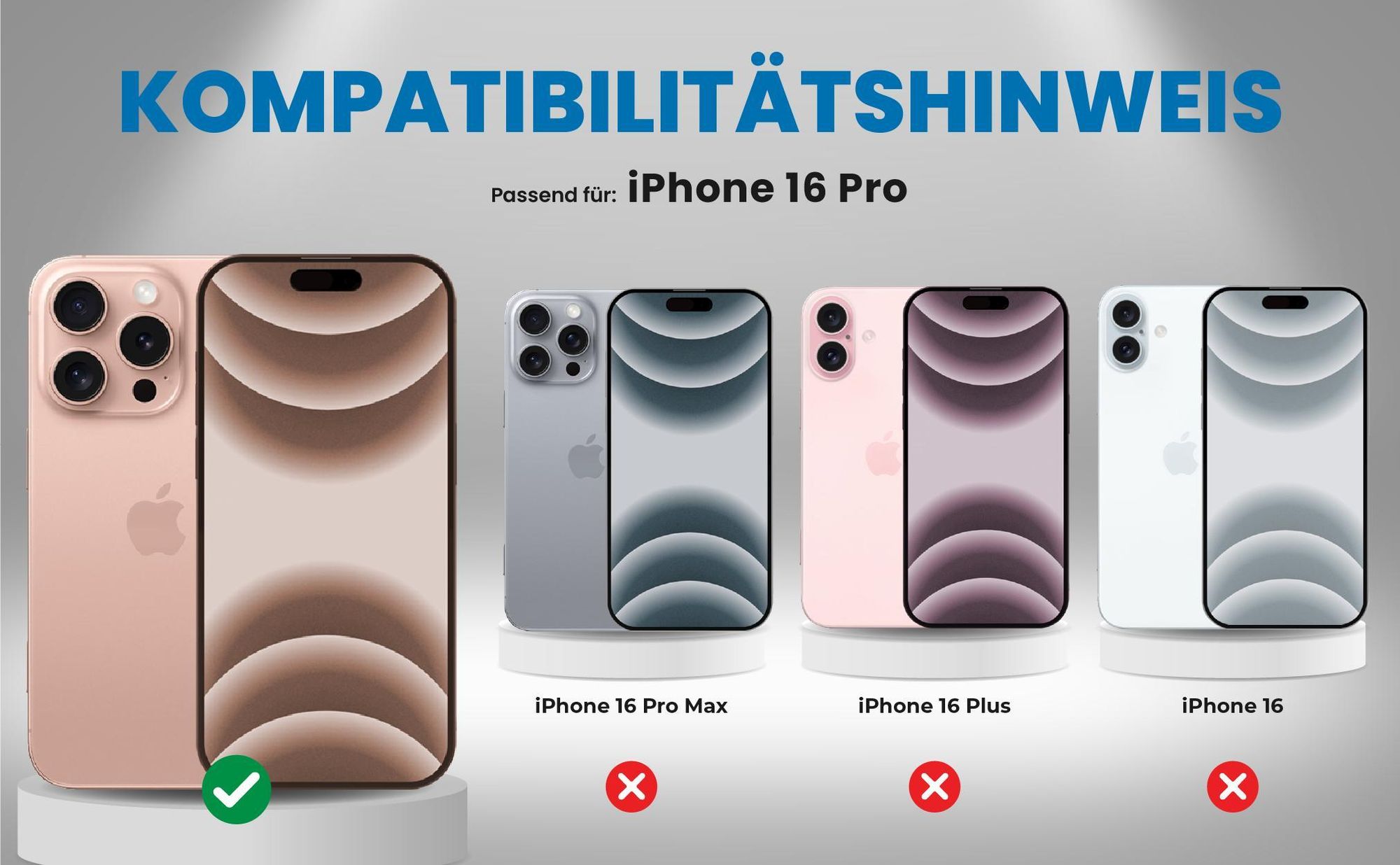 Kompatibilitätshinweise Hülle für Apple iPhone 16 Pro