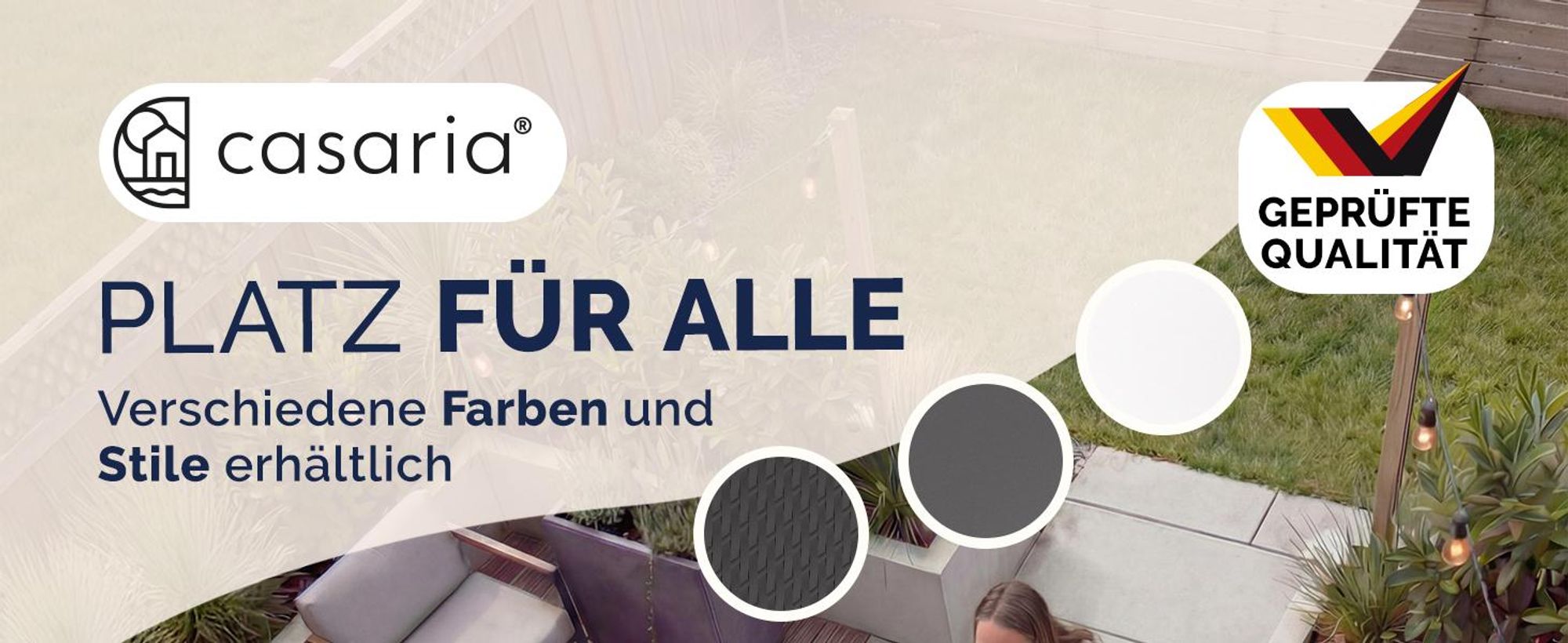 CASARIA Bierbank 2er Set klappbar 180 cm, Kunststoff, 8 Personen, Weiß