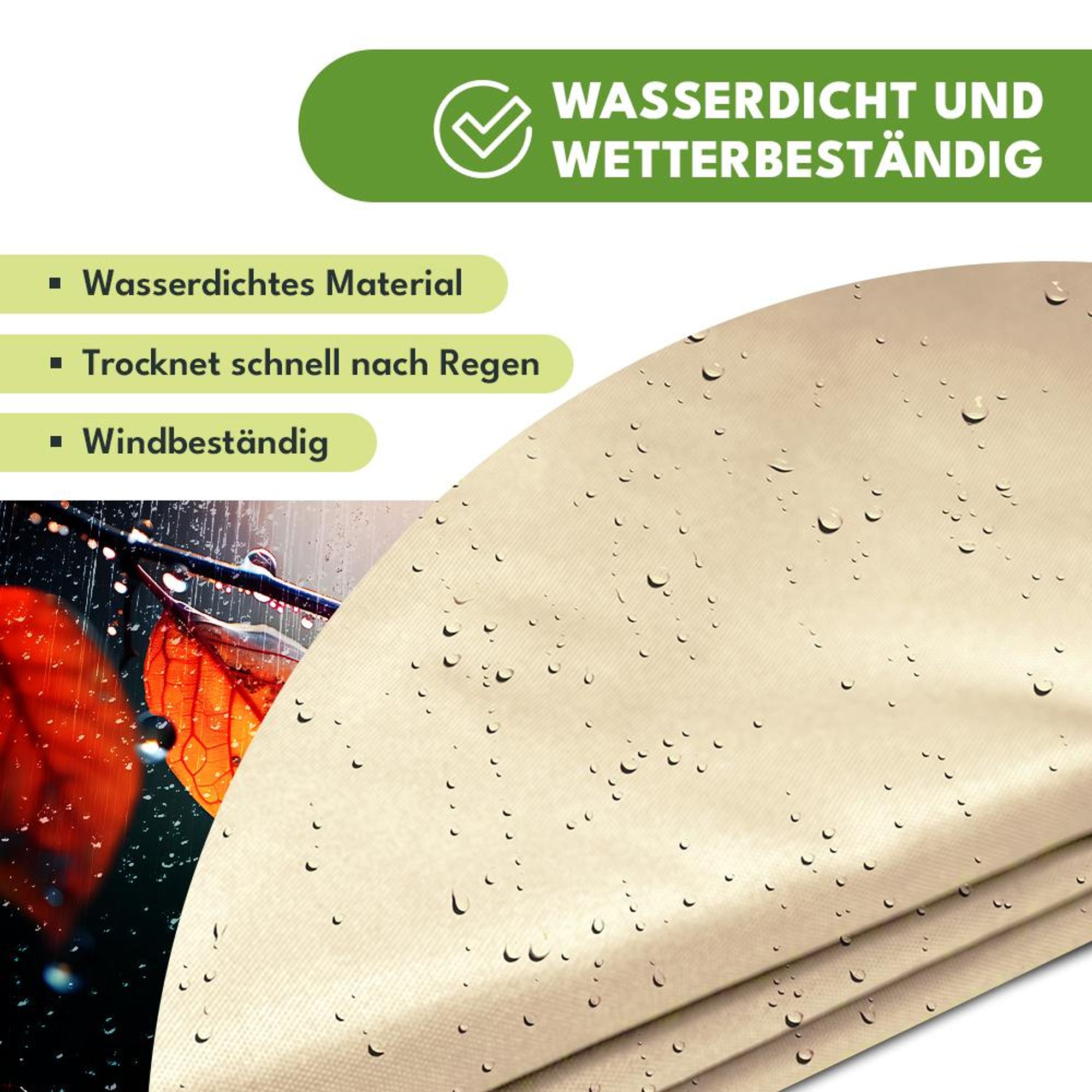 KRUMAD Sonnensegel Dreieck 4x4 m Beige Sonnenschutz