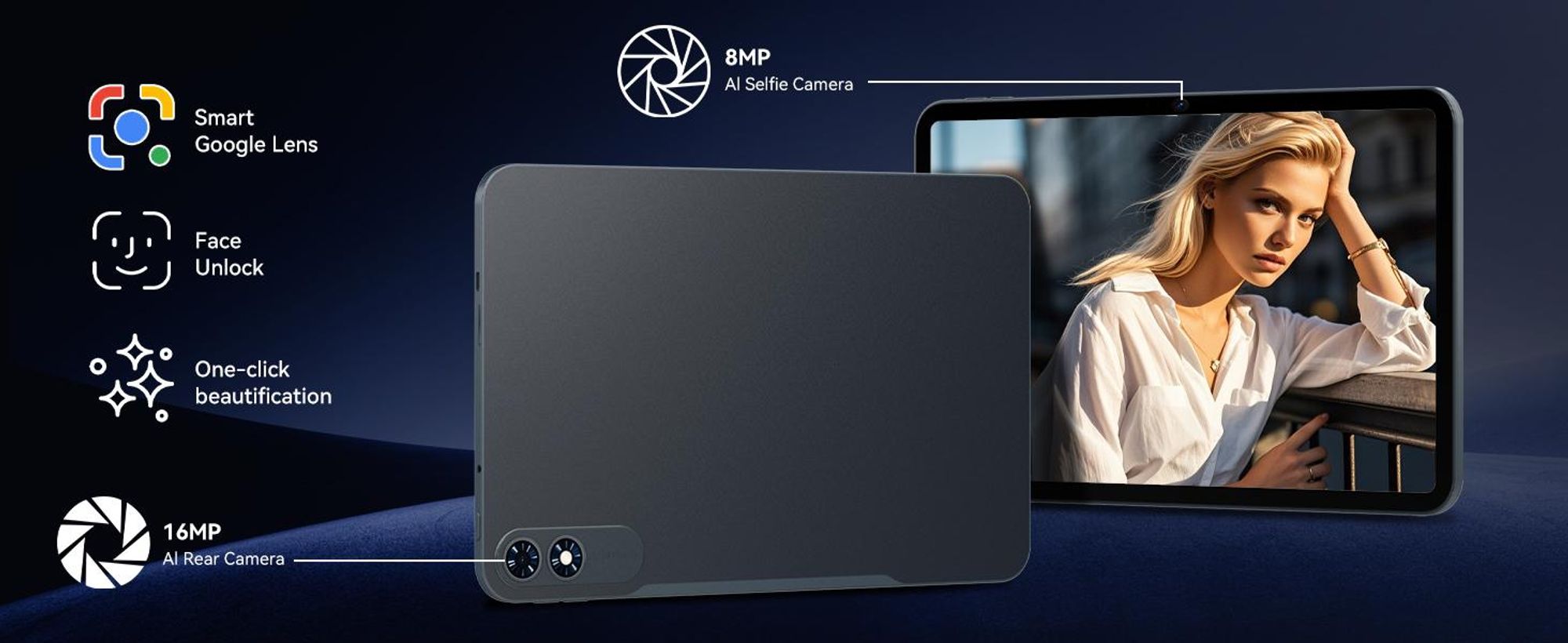 Tablet TABWEE T60Pro da 13,4" con Android 16, 24 GB (8+16) + 256 GB/2 TB TF, batteria da 10.000 mAh, display Incell 2K/120 Hz/5G WiFi, con custodia/mouse/tastiera/auricolari con cavo