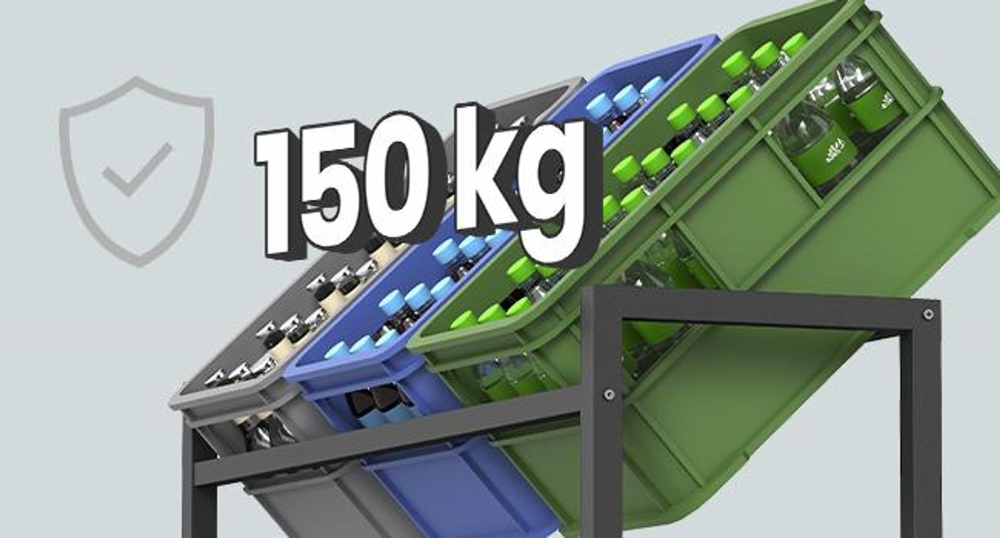 SONGMICS Getränkekistenregal, 2 Ebenen, für 6 Kisten, Aufbewahrungsregal, jede Ebene bis 150 kg belastbar, Stahl, Getränkeregal
