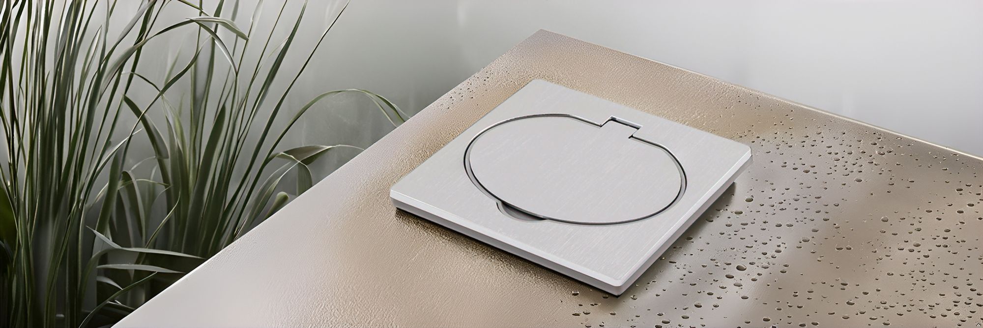 Edelstahl Einbausteckdose I Bodensteckdose IP44 mit Klappdeckel