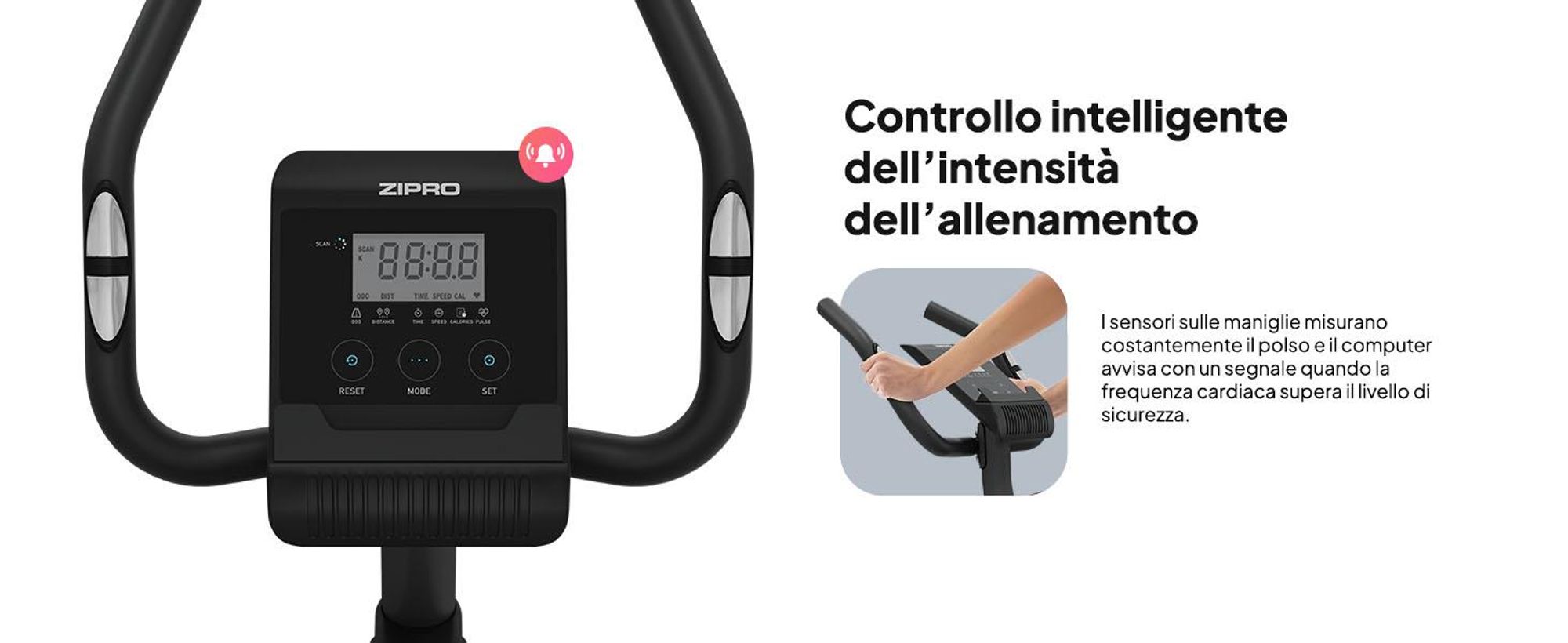 Zipro Cyclette Magnetica per Adulti Batte fino a 120kg, Nero, Taglia unica, Taglia unica