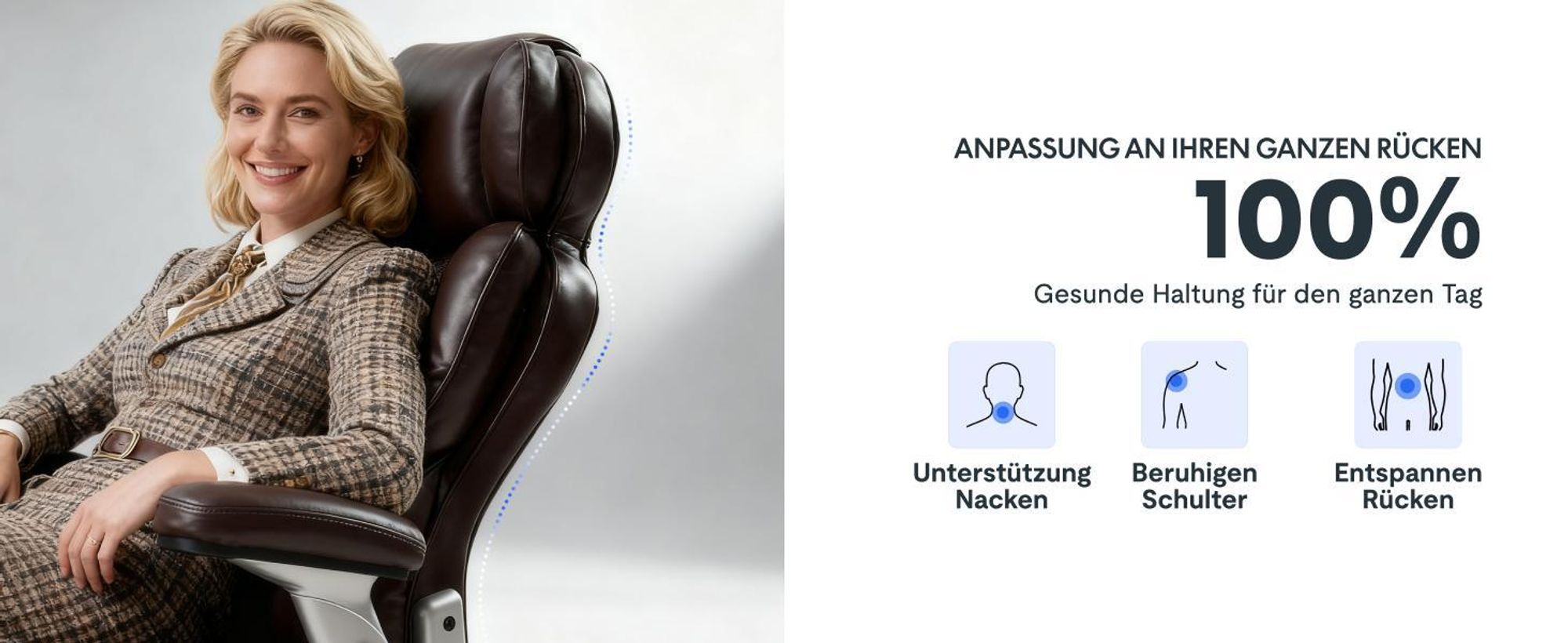 FLEXISPOT OS4 Ergonomischer XXL Bürostuhl bis 300 kg, Chefsessel mit dynamischer Lendenwirbelstütze, 63,5cm breitem Sitz und Gummirollen, Braun