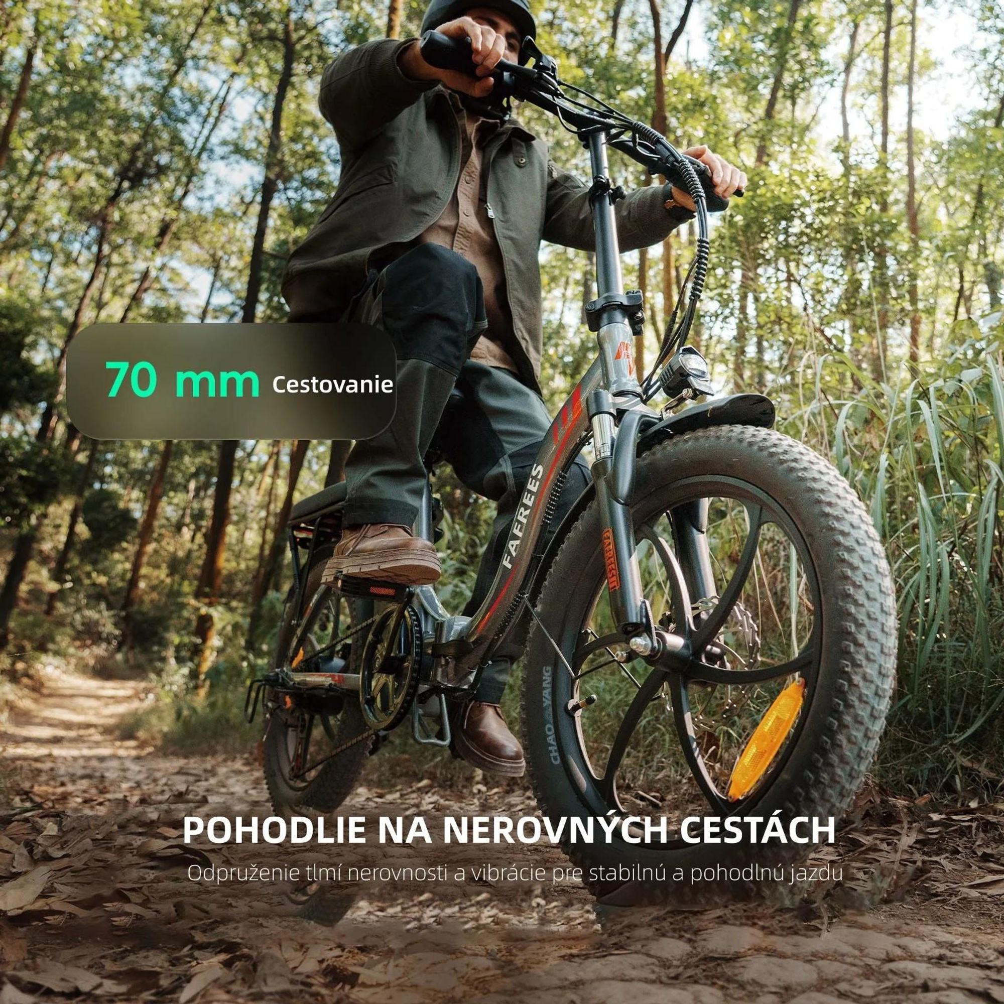 FAFREES F20 E-bike - Motor 250W, Batéria 36V18Ah, 20 Palcové Mechanická Kotúčová Brzda - Sivá