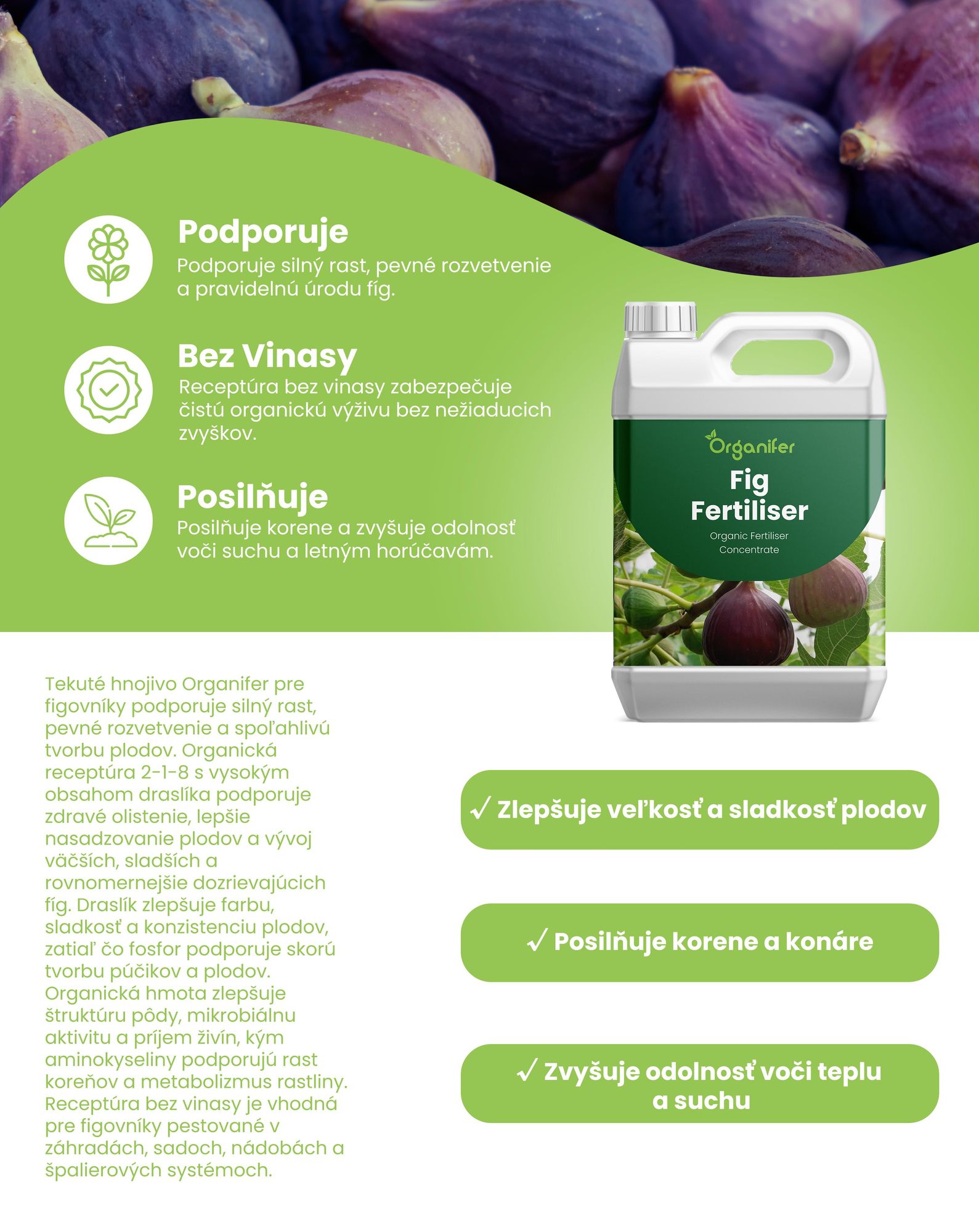 Fig Tekuté hnojivo 4x1 L – 2-1-8 (NPK) – Pre figy a ovocné rastliny – Podporuje silný rast, zdravé listy a kvalitu plodov – Organický produkt