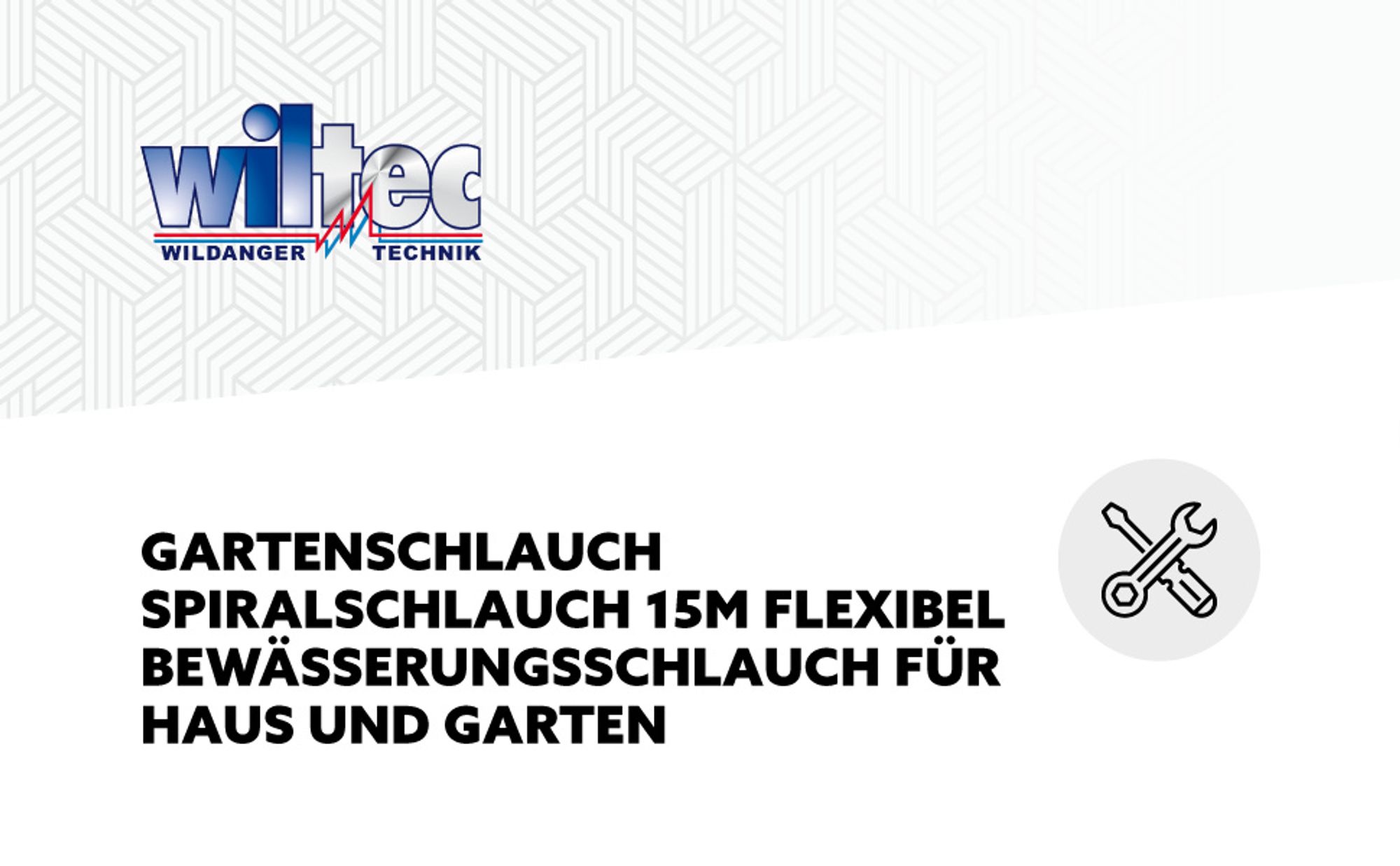 Wiltec Gartenschlauch Spiralschlauch 15m, flexibel Bewässerungsschlauch für Haus und Garten