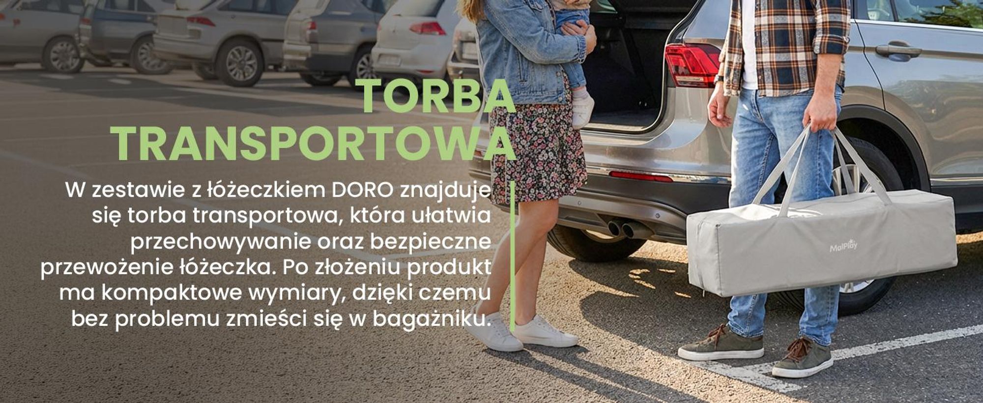 Łóżeczko turystyczne o wymiarach 60*120 cm z dwoma poziomami wysokości
