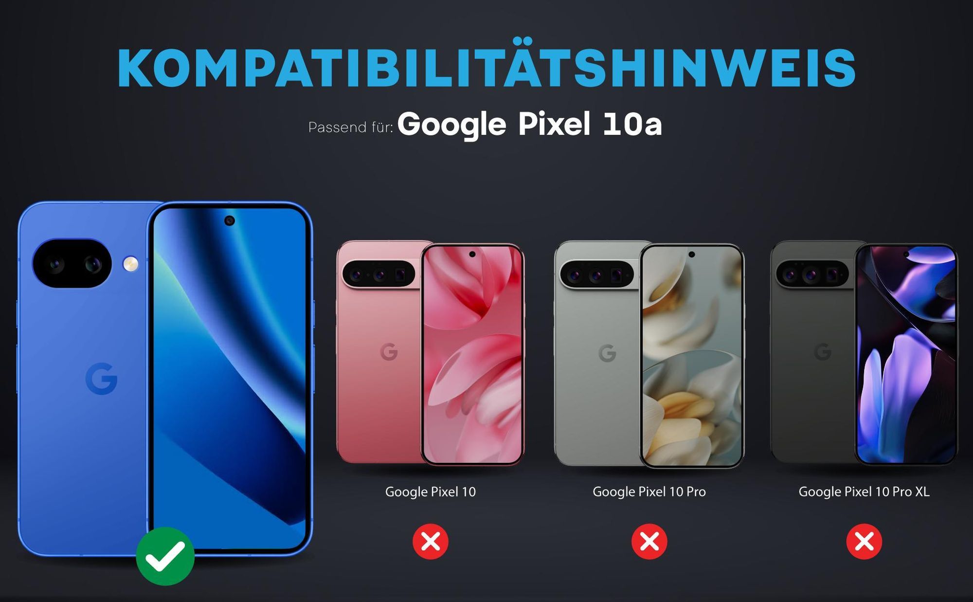 Kompatibilitätshinweise Kameraglas für Google Pixel 10a