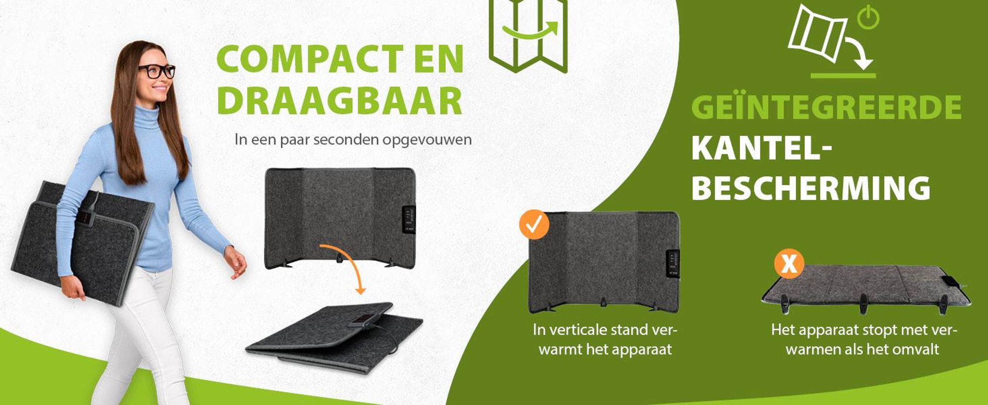 Mi-Heat Infrarood verwarming voor onder bureau 51x100cm MI-FH-51100 grijs