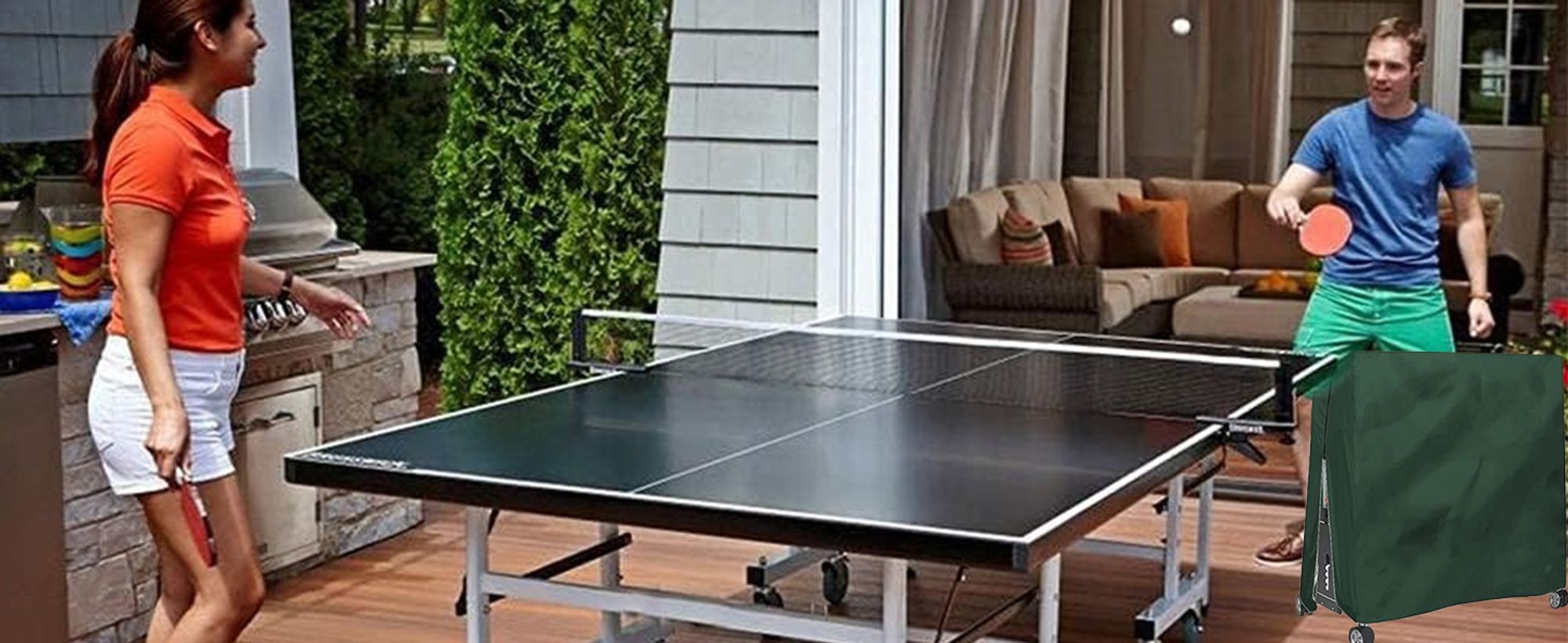Wasserdichte und staubdichte Outdoor-Tischtennisplatte Abdeckung 165x70x185cm