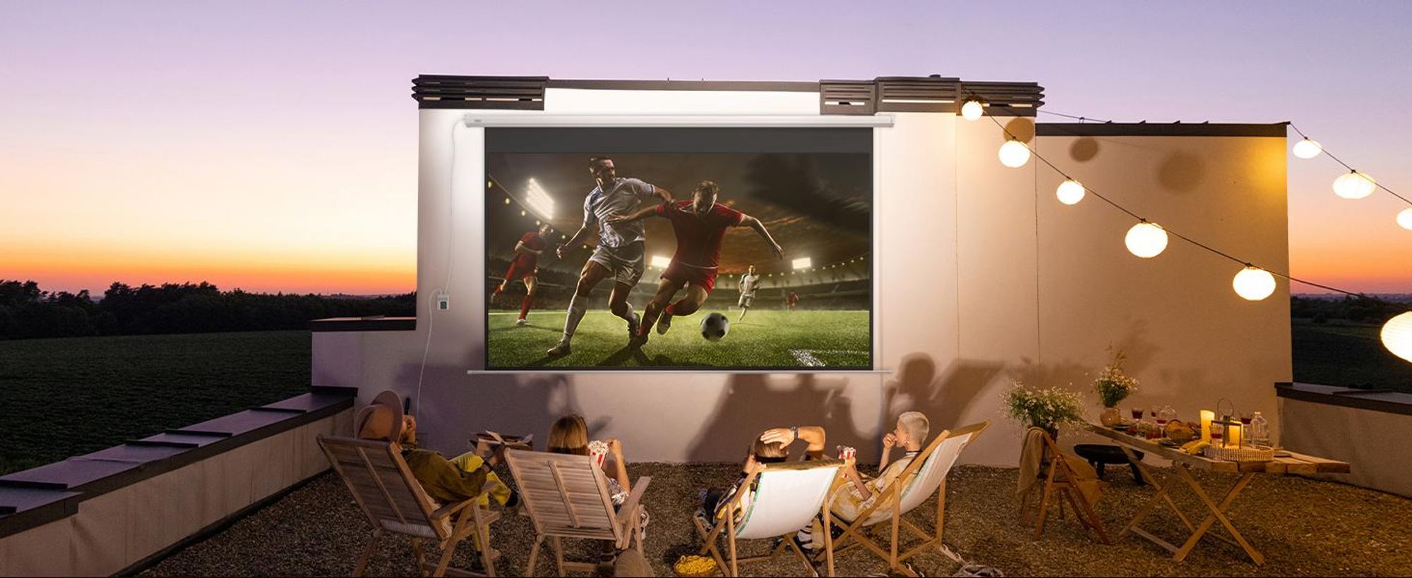 HOMCOM Beamer-Leinwand Elektrisch 266 x 149 cm 16:9 Projektionsleinwand, Metall