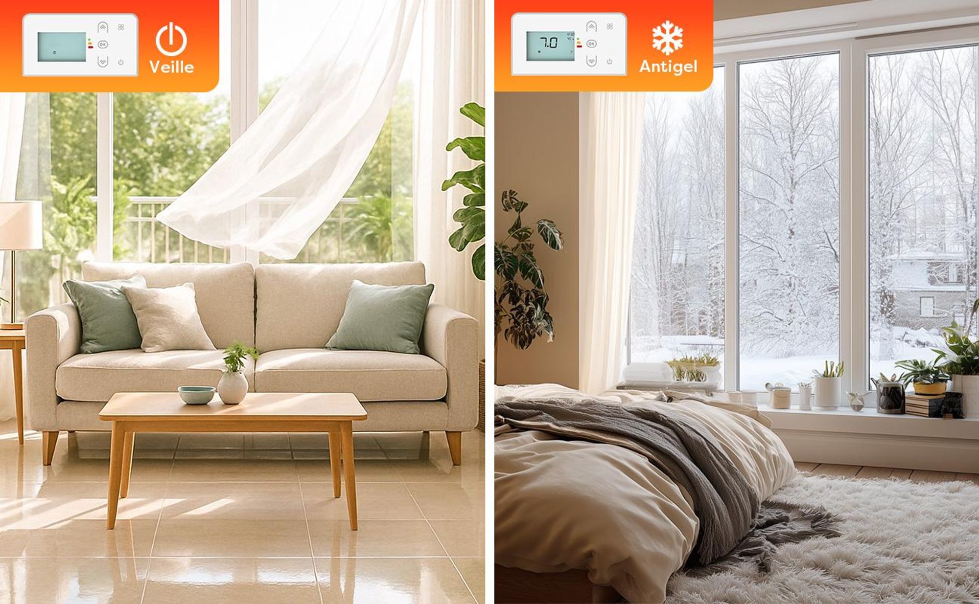 CIARRA Radiateur Inertie Céramique, Film 1500W WiFi Chauffage Fixé Programmable LCD Thermostat CBHTD15A-W
