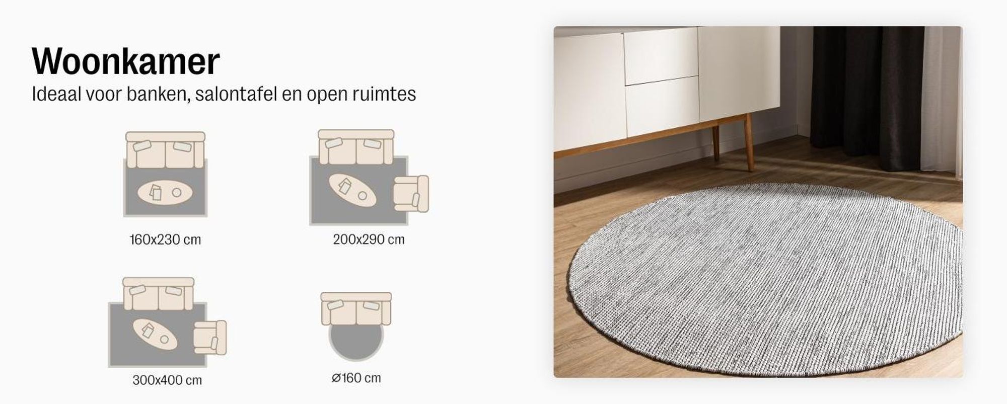 benuta tapijt woonkamer katoenen tapijt Ron Crème 120x170 cm Katoenen vloerkleed voor de woonkamer , rechthoekig
