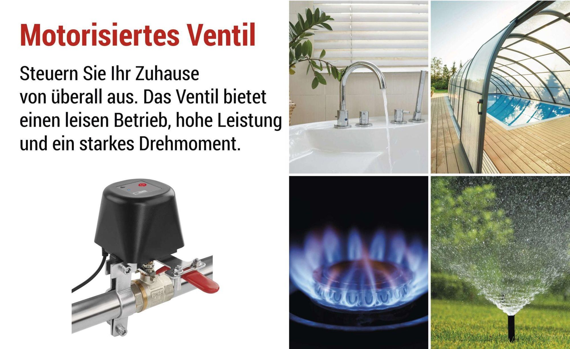 EMOS GoSmart - Smart Home motorisierter Ventilschließer für Wasser/Gas mit App, Zigbee, Timer, leiser Betrieb, Google Home, Alexa kompatibel , P5640S