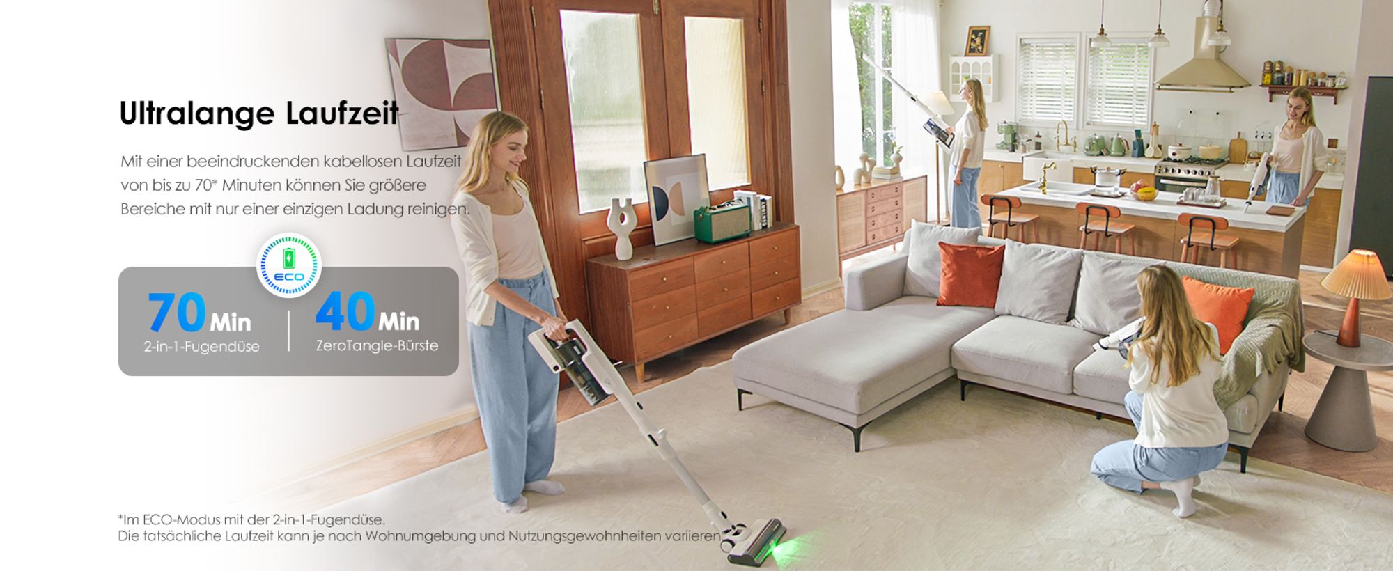 Tineco PURE ONE A50S Plus Akku Staubsauger, Flex Kabelloser Handstaubsauger 70 Min., 3DSense Power Bürste, PureCyclone Technol. 1L Staubbehälter