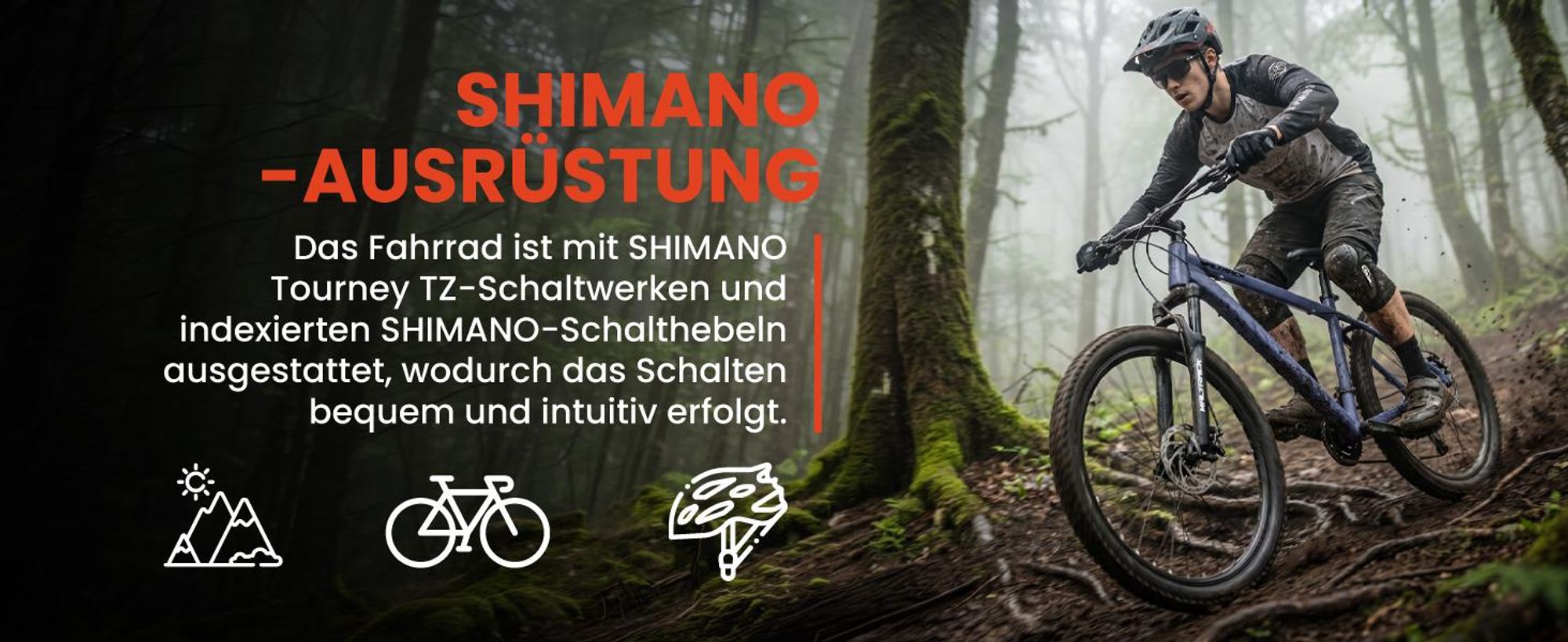 Mountainbike 26 Zoll MTB Fahrrad Shimano 21 Gang Scheibenbremsen Federgabel Dunkelblau