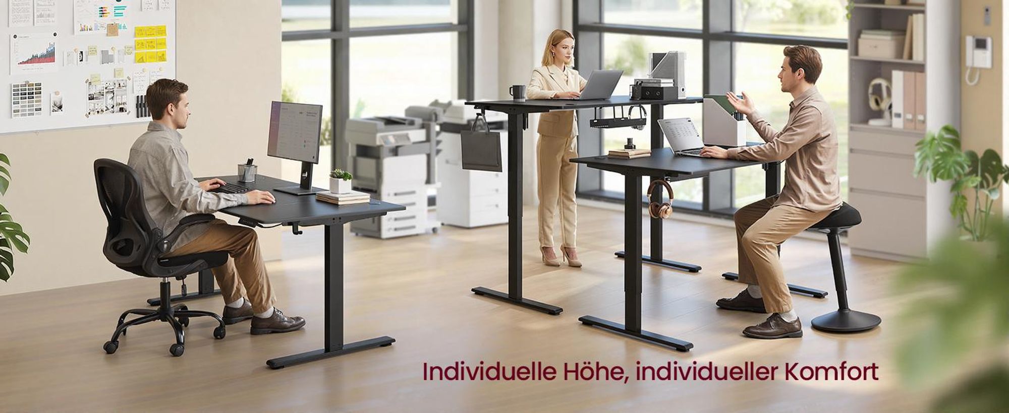 VASAGLE Höhenverstellbarer Schreibtisch, 160 cm, USB-C-Anschluss, Ablage für Steckdosenleiste, Erinnerung bei langem Sitzen, 3 Speichertasten