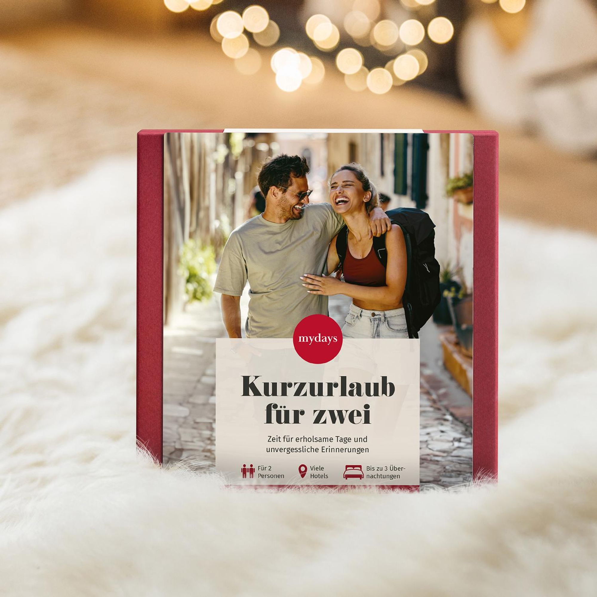 Das Bild zeigt die Geschenkbox "Kurzurlaub für zwei".