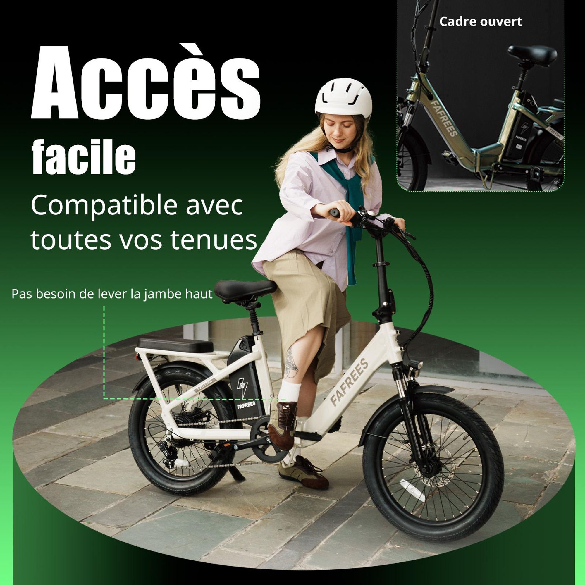 Vélo électrique flexible FAFREES F20 - Moteur 250 W, batterie 36 V 20 Ah, autonomie de 75 à 100 km, freins à disque mécaniques - Noir anthracite