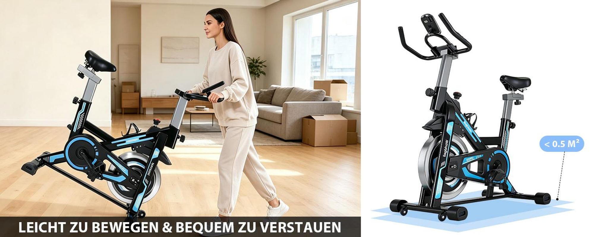 ZMH Heimtrainer Fahrrad Ergometer mit Magnetwiderstand Hometrainer mit LCD Display Tablet Halterung  Bike Indoor Fitnessbikes Fahrradtrainer