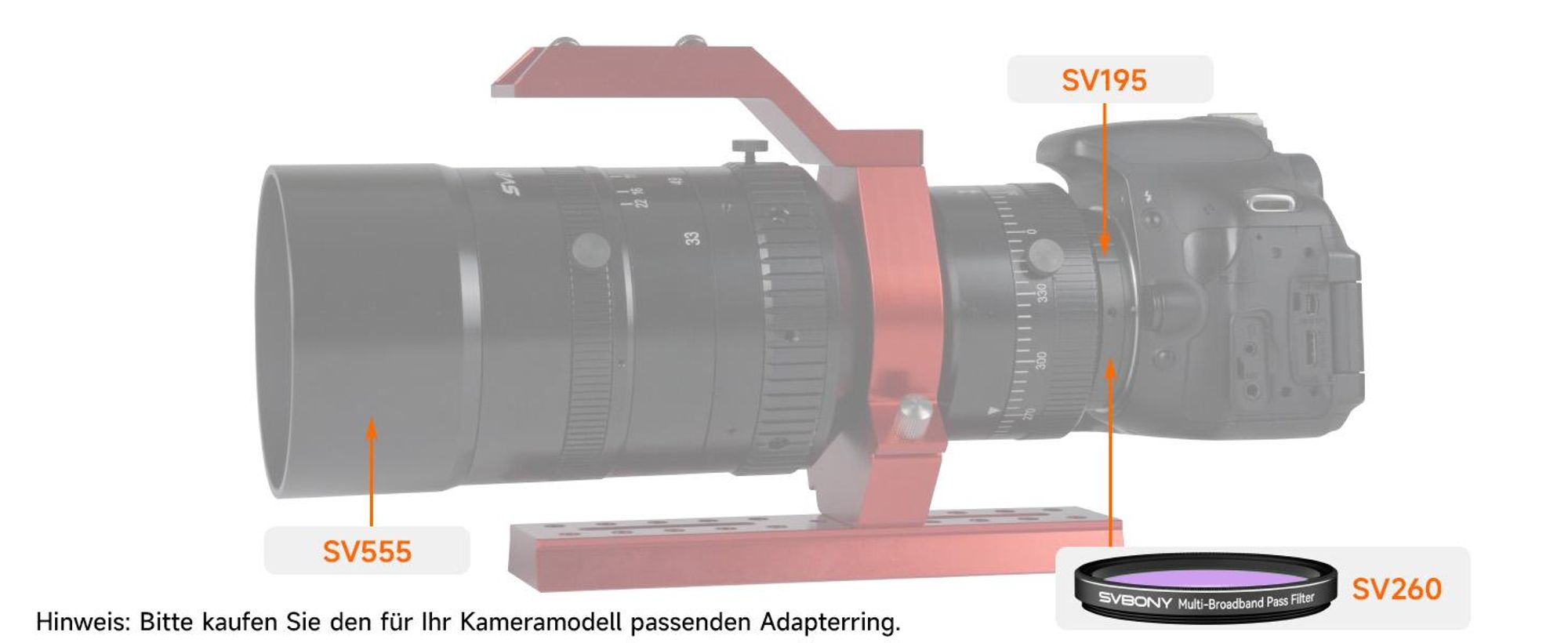 Svbony SV260 Teleskopfilter, 2'', Grenzwerttiefe OD4, M48*0.75, Hohe Lichtdurchlässigkeit, Teleskopzubehör für Galaxien Emissionsnebel Astrofotografie