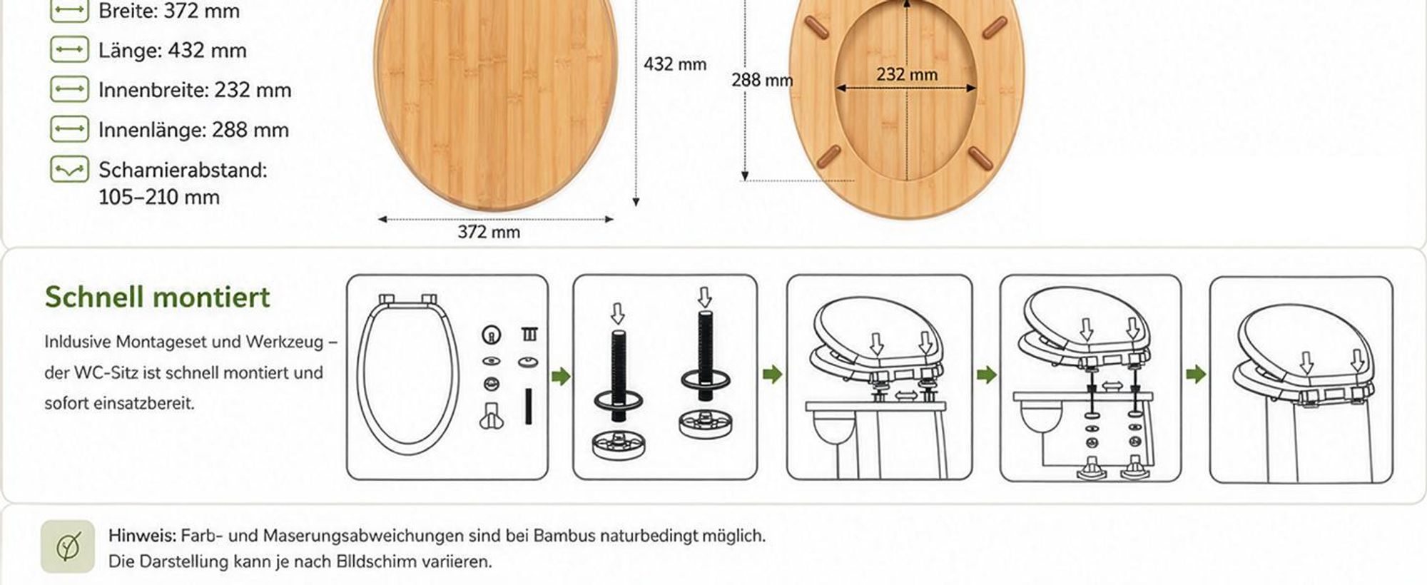 sanicomfort Bambus WC-Sitz mit Absenkautomatik - dark