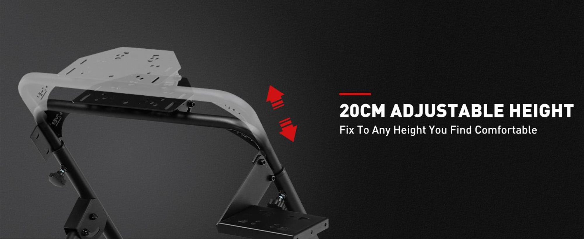 Stojak na kierownicę GTPLAYER Sim Racing do G920 G29 G25 G27 G923 T300RS z uchwytem na dźwignię zmiany biegów, regulacją wysokości i kąta nachylenia, czarny