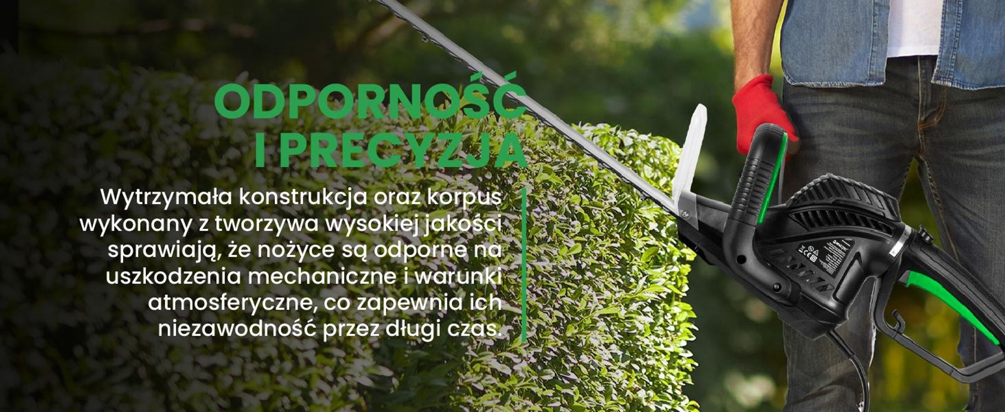 Elektryczne nożyce do żywopłotu o długości 61 cm i ochroną dłoni