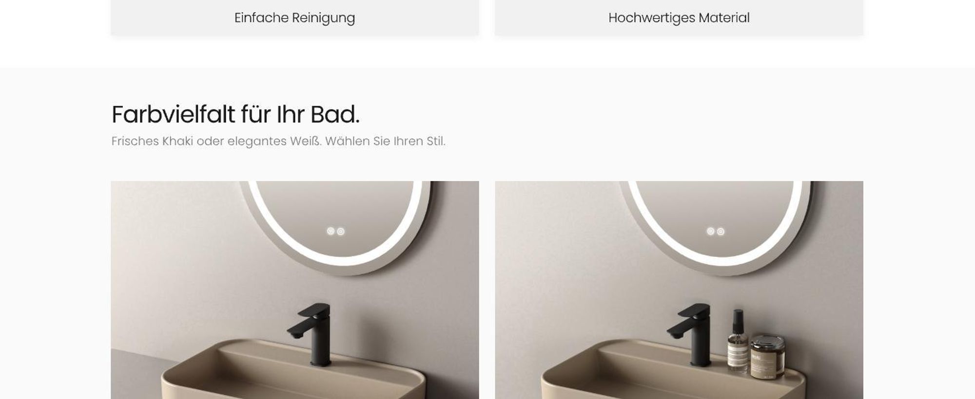 EMKE Keramik Waschtisch–Quadratisches Becken in modernem, mattem Beige inkl vorgebohrter Wasserhahnmontage ideal für Wand- & Aufsatzmontage 60x40x11cm