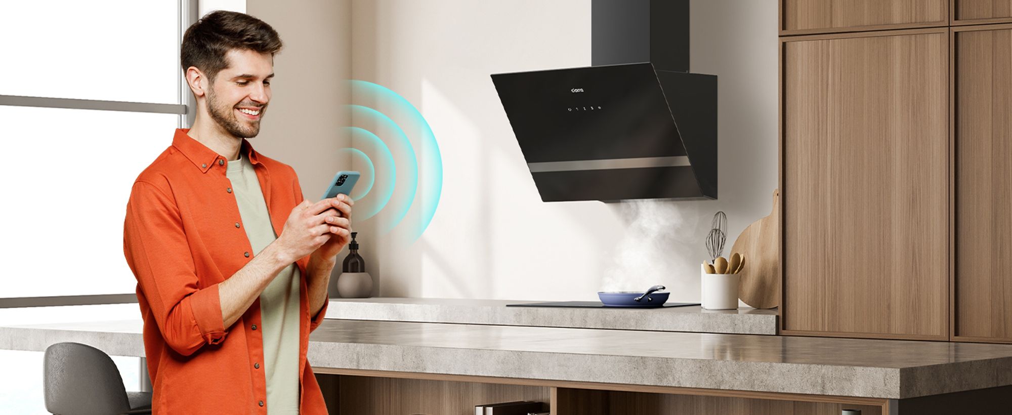CIARRA Kopffreihaube A+++ 650 m³/h Dunstabzugshaube 60cm WIFI + APP & Touch Control BOOST VM6736HB