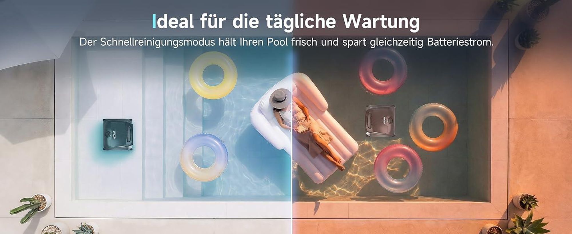 WYBOT OS600: Kabelloser Poolroboter, 6,5kg leicht, 120 Min Laufzeit, 180μm Filter, App-Steuerung