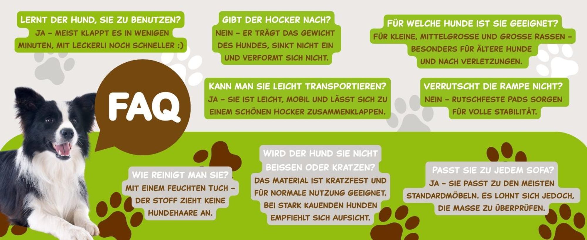 Outentin Hundetreppe Klappbar 36 cm – Weiche, Rutschfeste Tiertreppe für Sofa & Bett – Stabil, Leise & Pflegeleicht, Möbeloptik – Beige
