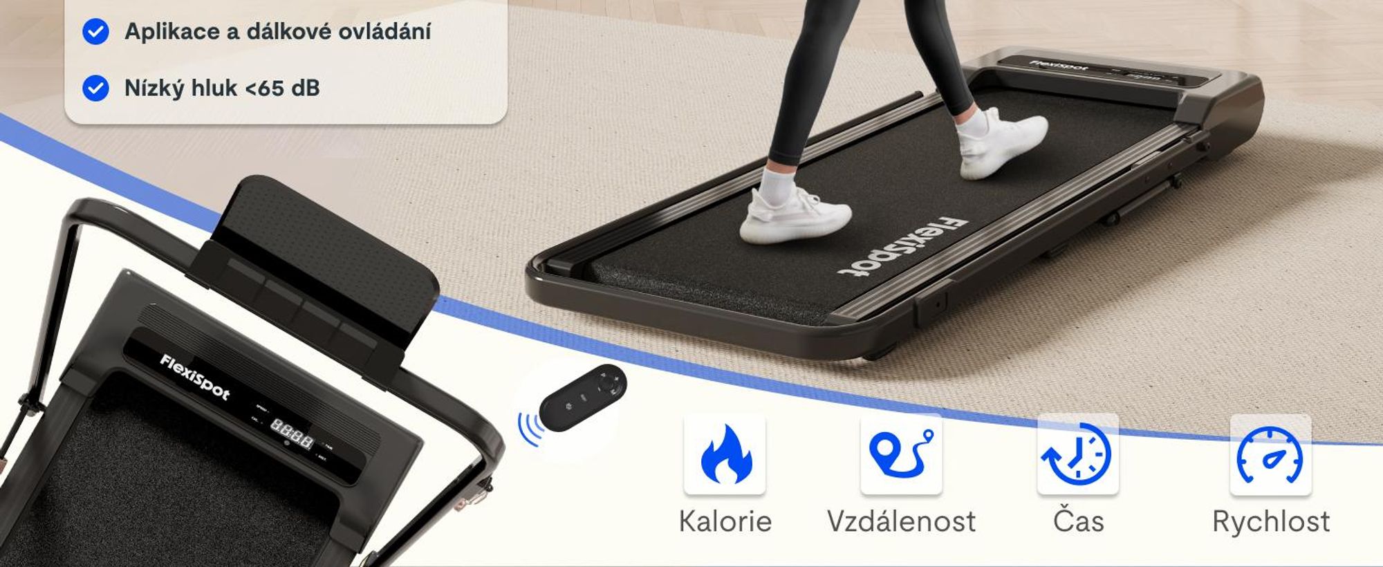 Běžecký pás FLEXISPOT, 3 v 1 Walking Pad, 1–12 km/h, nosnost až 140 kg, s funkcí aplikace, LED displejem, dálkovým ovládáním, pro domácnost a kancelář, černý