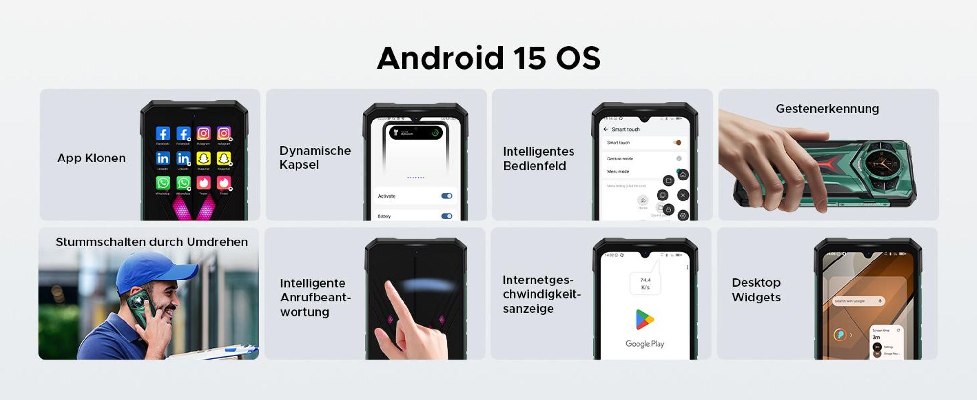 DOOGEE S200 Ultra Rugged Smartphone Handy, 5G, IP68/IP69K, 6,72" 120Hz, 1,32" AMOLED, 11000mAh, 66W, 48GB+1TB, 100MP, NFC, Fingerabdruck, ohne Vertrag