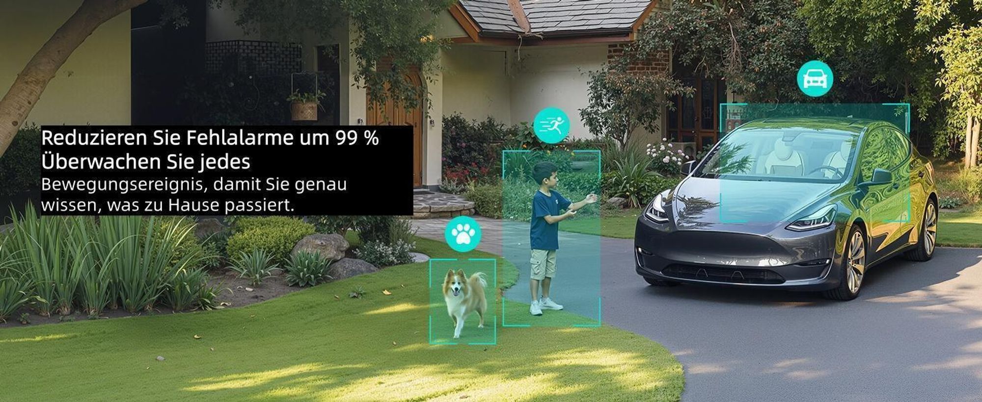Überwachungskamera Aussen Akku Solar-2K Outdoor WLAN Kamera Überwachung Aussen Kabellose Installationsfreie Solarpanel KI-Erkennung 360°PTZ mit 32&64G