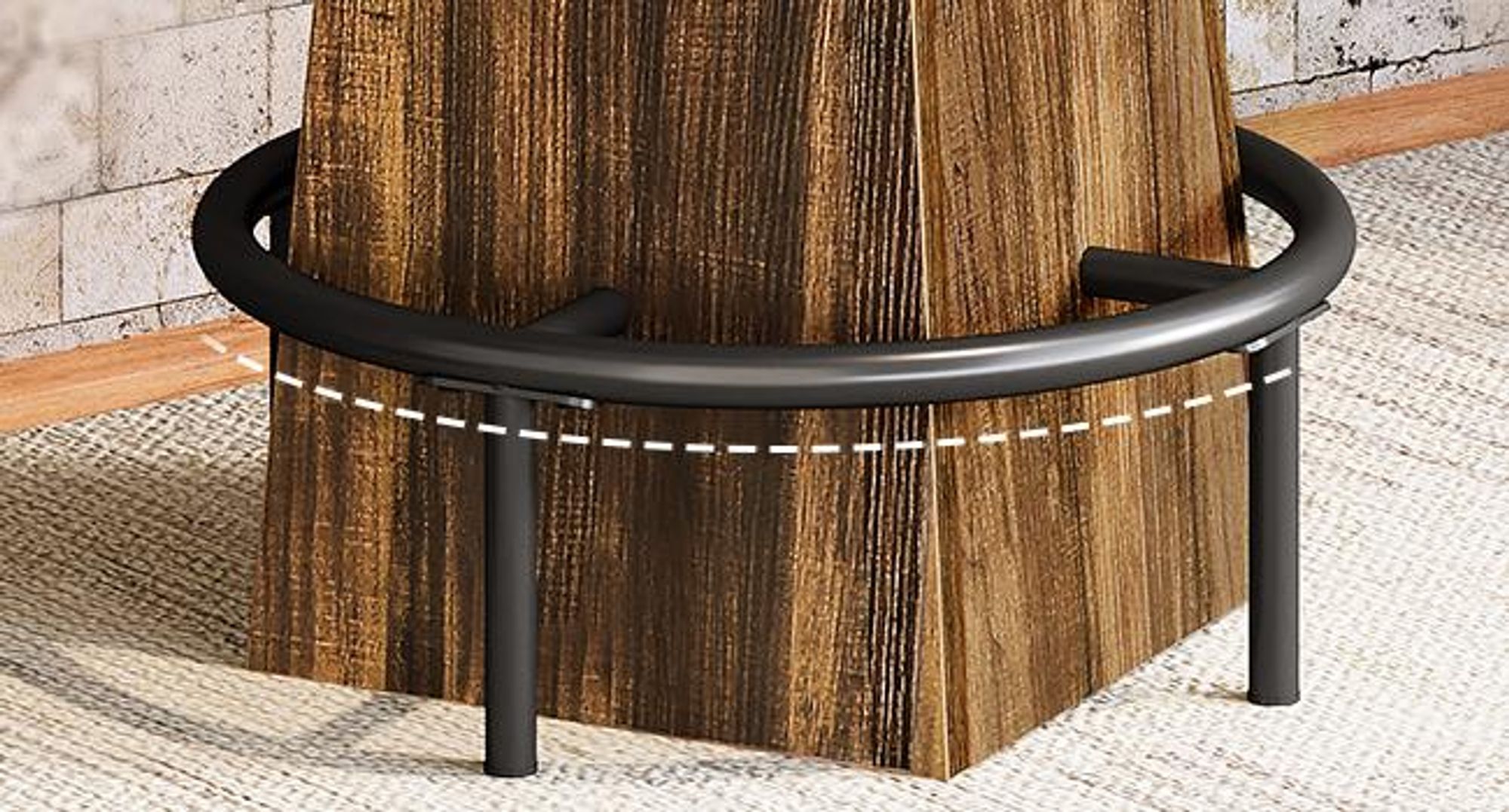 Tribesigns Bartisch, 95 cm hoher runder Stehtisch für kleine Bars, Esszimmer, Küche, rustikales Braun (nur Tisch)