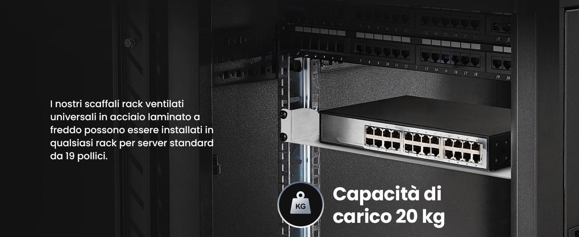 Extralink Mensola Rack 19", 1U, 250 mm, Acciaio, Grigio