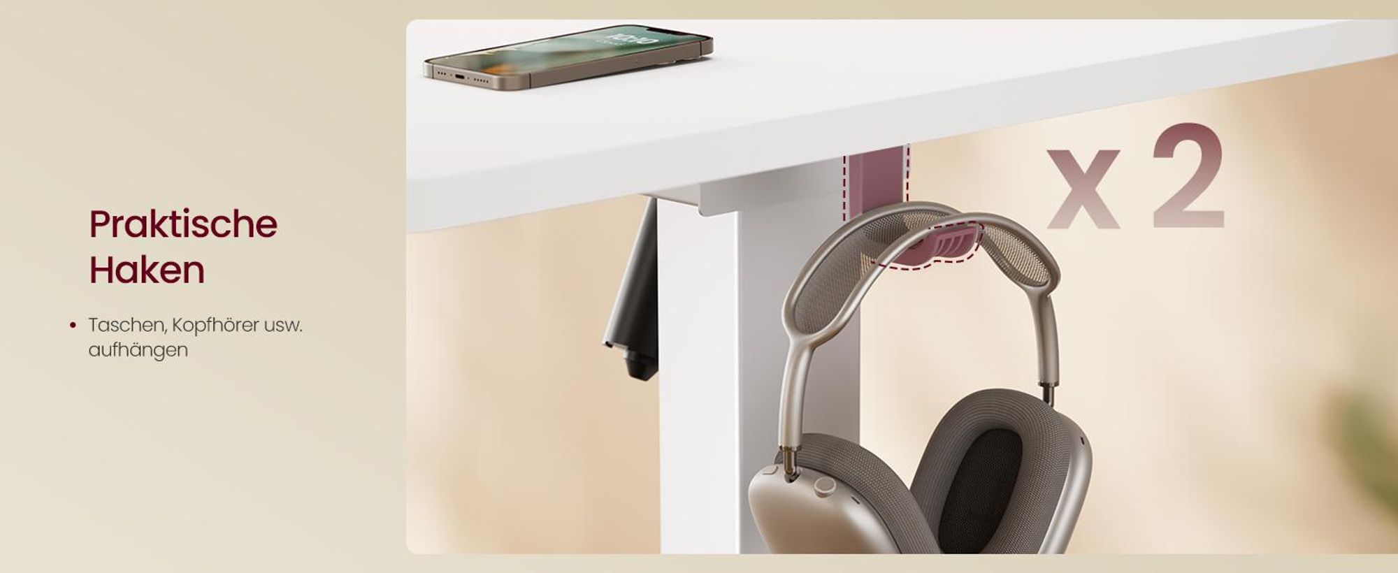VASAGLE Höhenverstellbarer Schreibtisch, Schreibtisch Elektrisch Höhenverstellbar 80 x 50 cm, Stehschreibtisch mit 4 Memory-Tasten, Computertisch